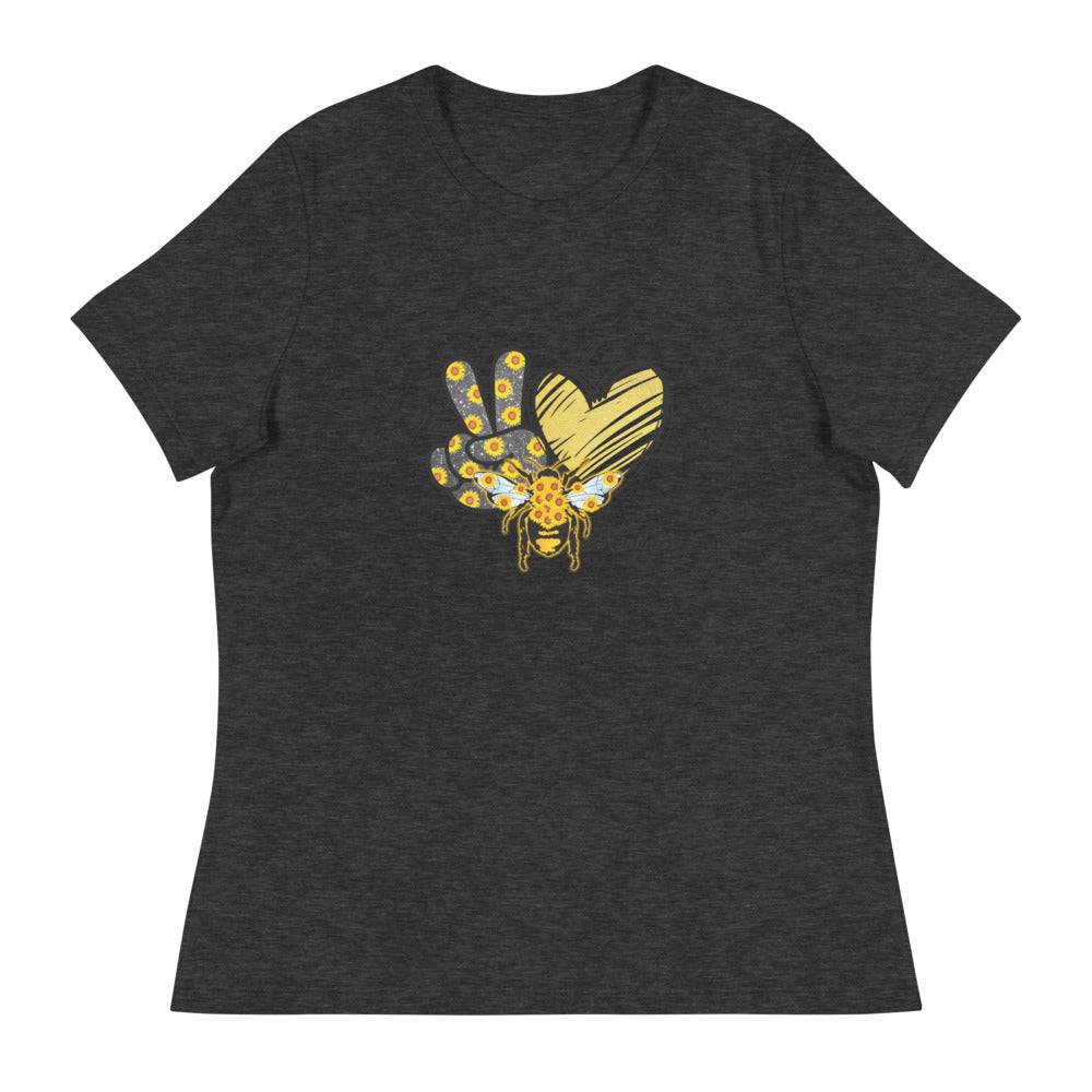 Women's Relaxed T-Shirt/Love-Kindness-Sunflower - Enet Images