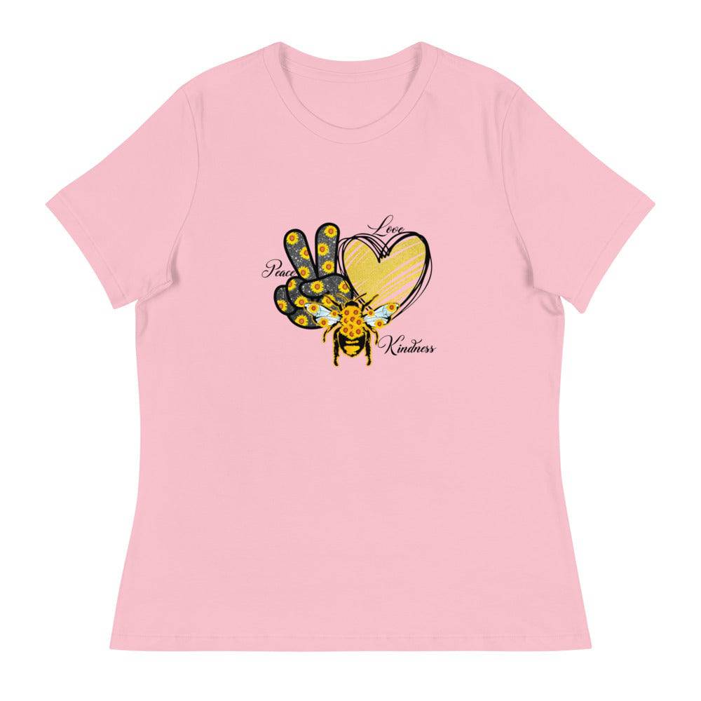 Women's Relaxed T-Shirt/Love-Kindness-Sunflower - Enet Images