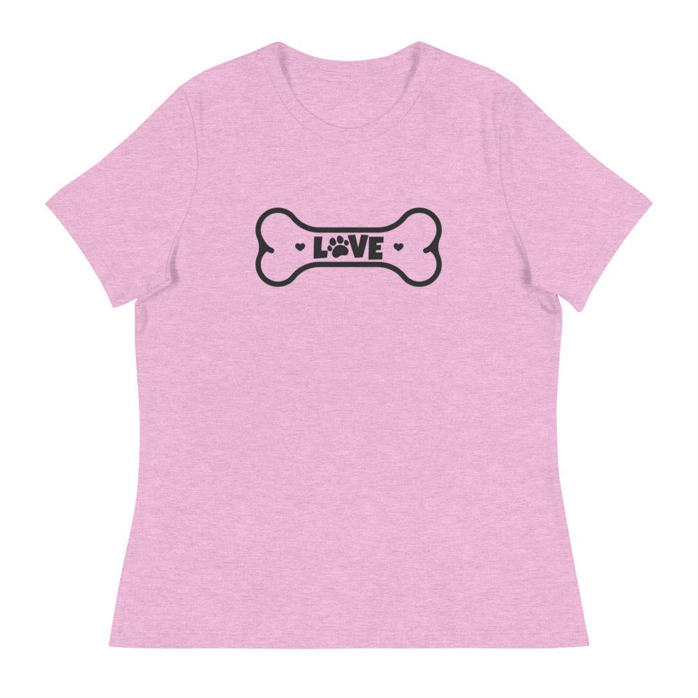 Women's Relaxed T-Shirt/Love Pets Bone - Enet Images