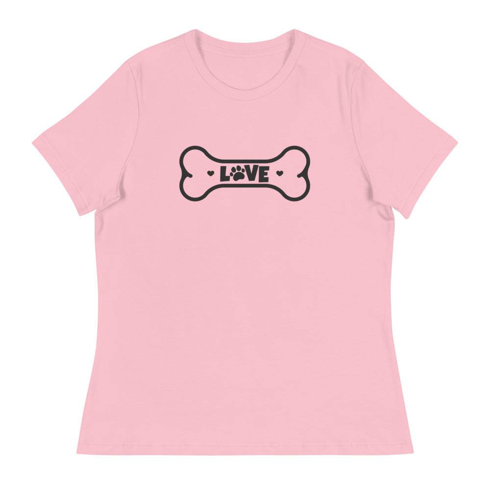 Women's Relaxed T-Shirt/Love Pets Bone - Enet Images