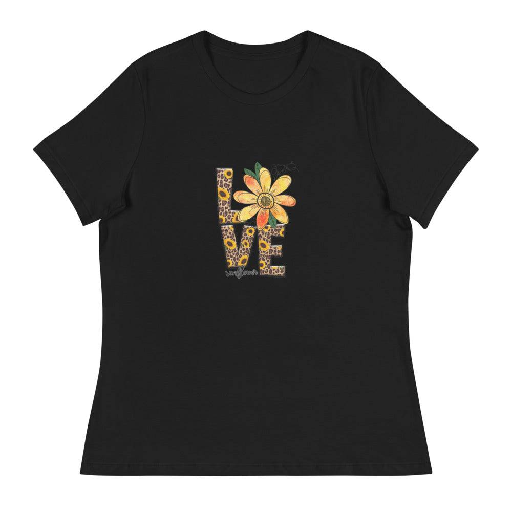 Women's Relaxed T-Shirt/Love-Sunflower 2 - Enet Images