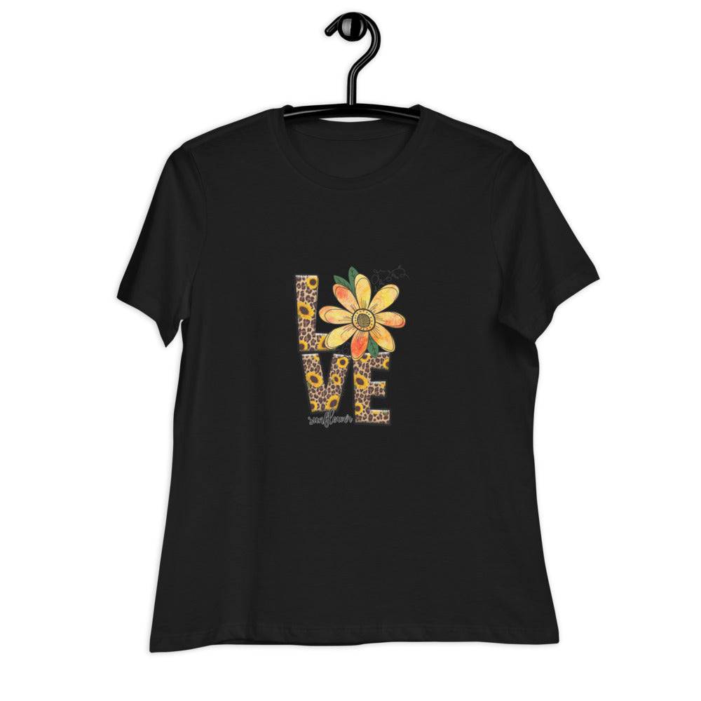 Women's Relaxed T-Shirt/Love-Sunflower 2 - Enet Images