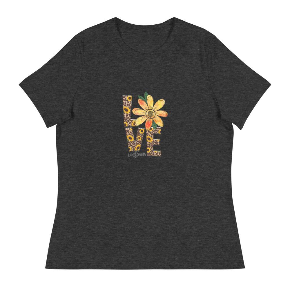Women's Relaxed T-Shirt/Love-Sunflower 2 - Enet Images