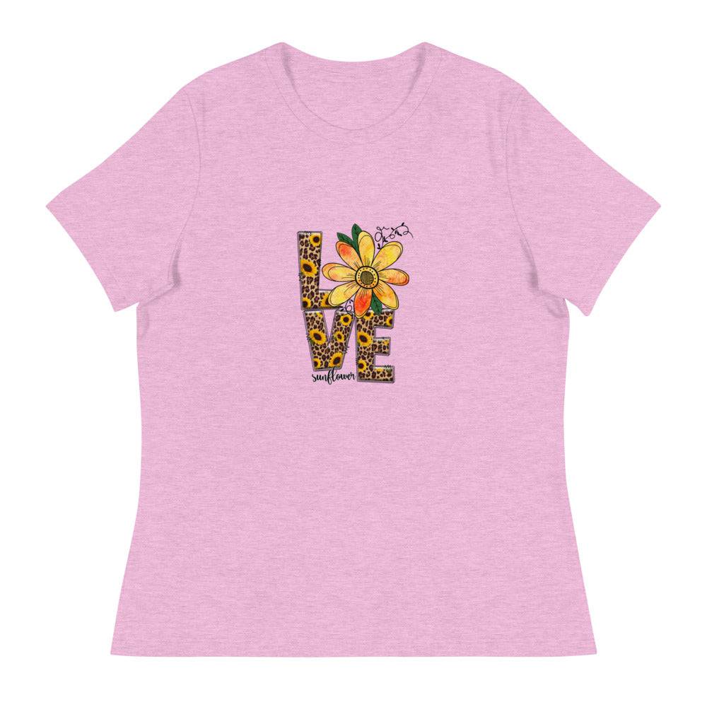 Women's Relaxed T-Shirt/Love-Sunflower 2 - Enet Images