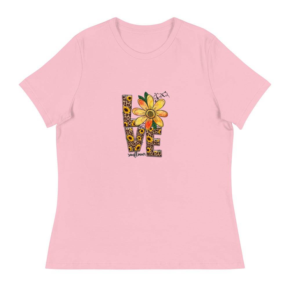 Women's Relaxed T-Shirt/Love-Sunflower 2 - Enet Images