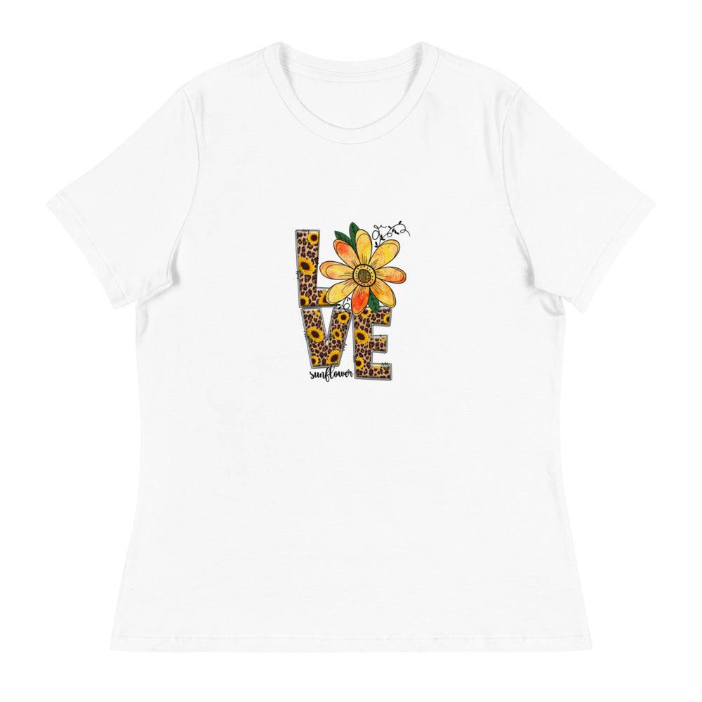Women's Relaxed T-Shirt/Love-Sunflower 2 - Enet Images