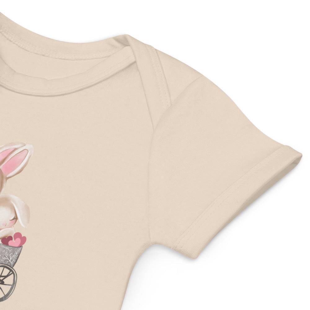 Organic cotton baby bodysuit/Bunnies Bicycle - Enet Images