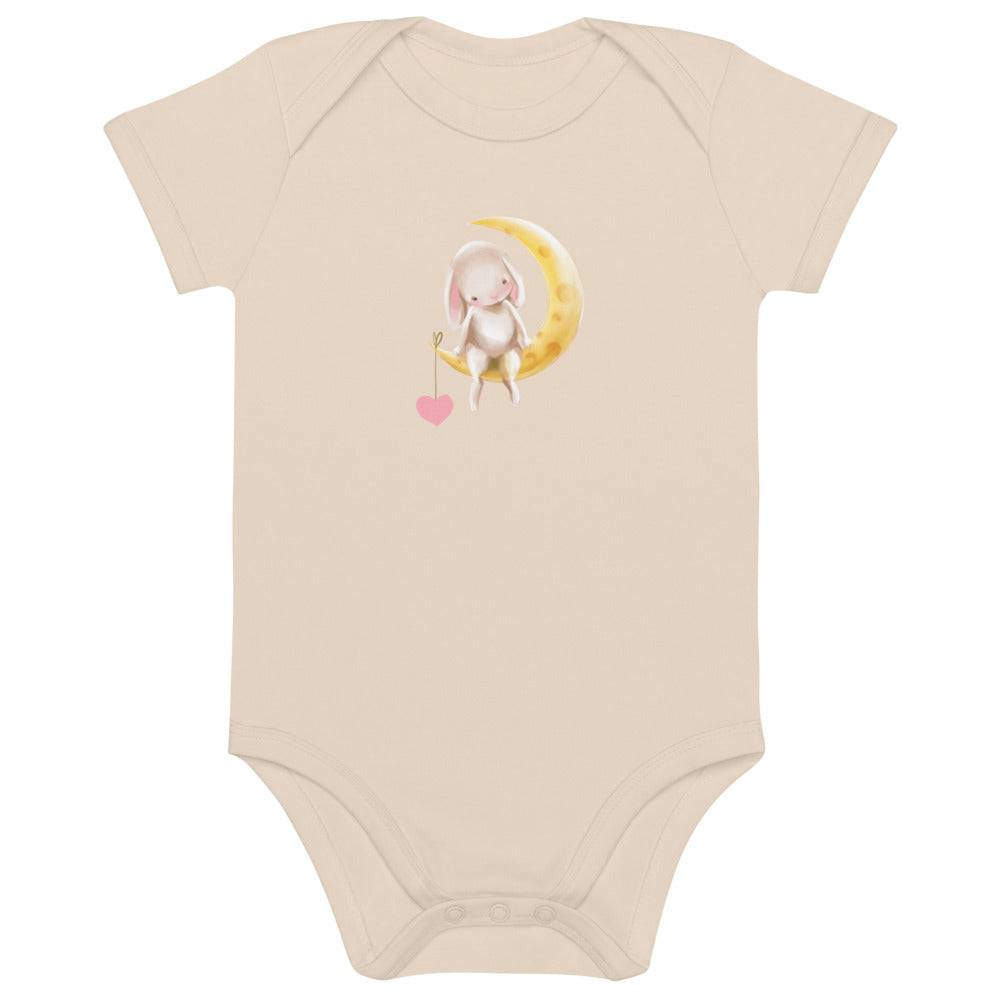 Organic cotton baby bodysuit/Bunnies Moon - Enet Images