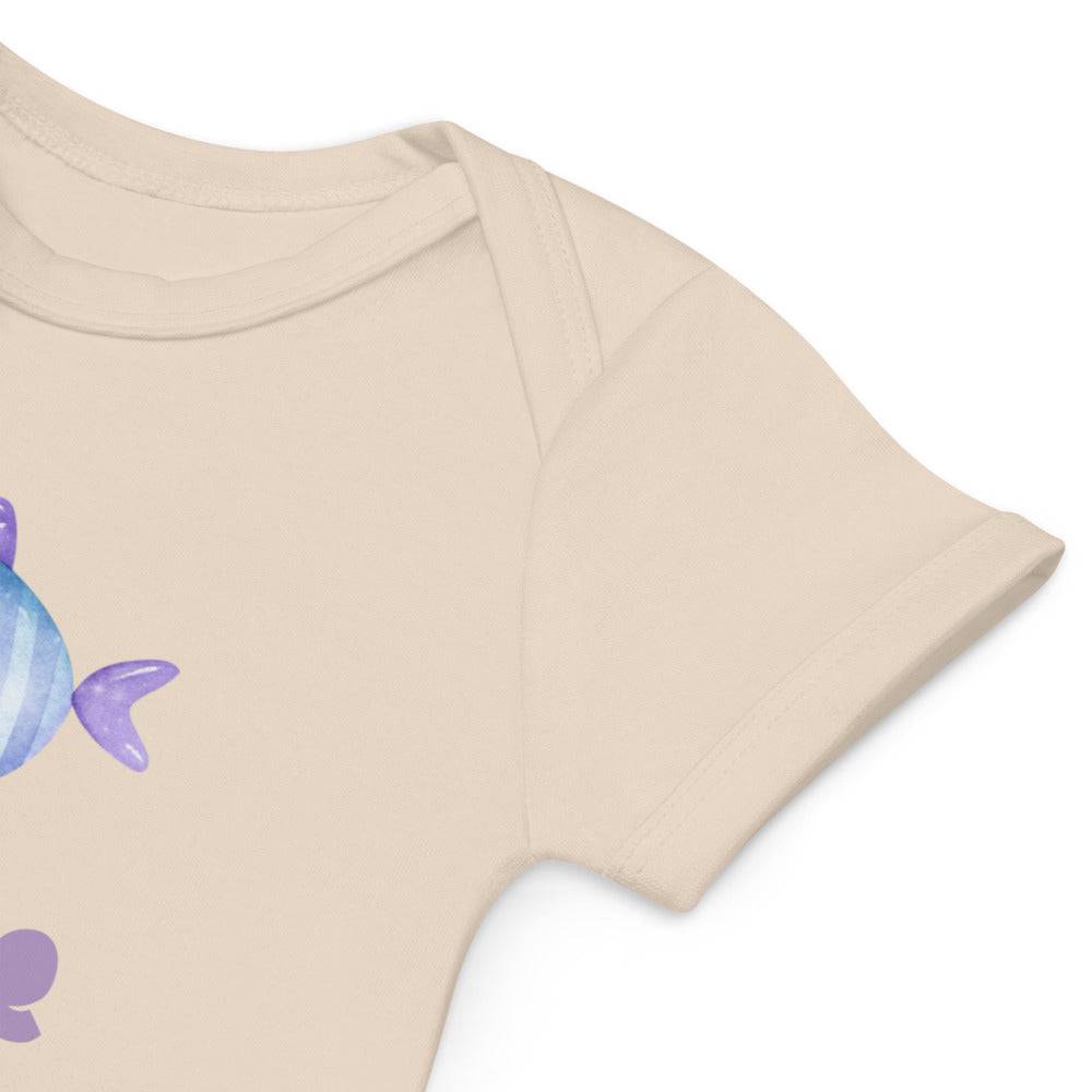 Organic cotton baby bodysuit/Fish Cute - Enet Images
