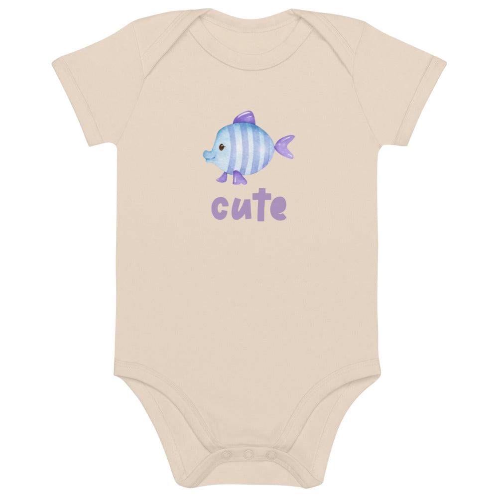 Organic cotton baby bodysuit/Fish Cute - Enet Images