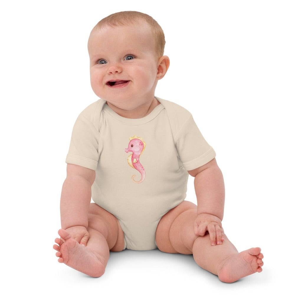 Organic cotton baby bodysuit/Hippocampus - Enet Images