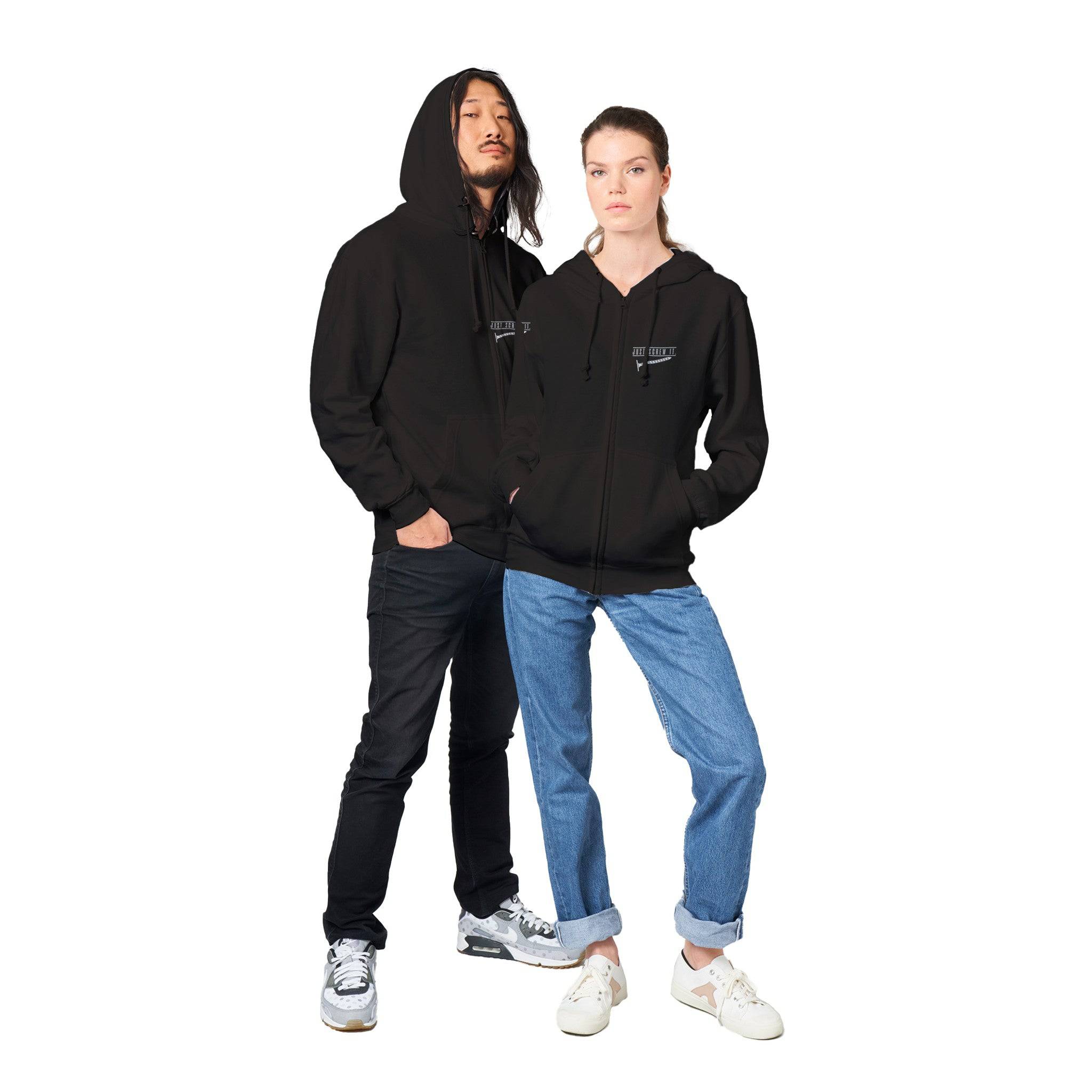 Premium Unisex Zip Hoodies/Just-Screw-It - Enet Images
