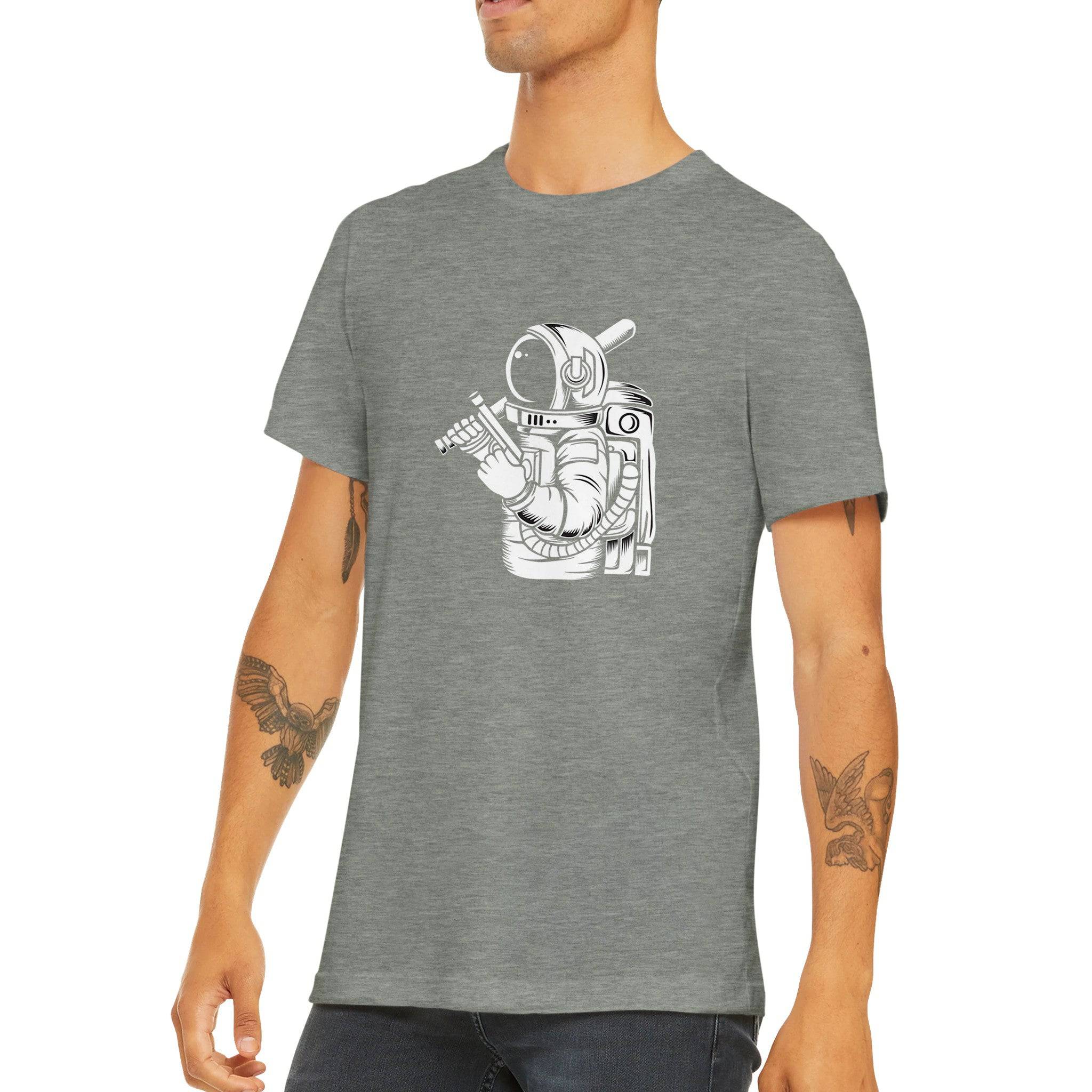Budget Unisex Crewneck T-shirt/Astronaut-Gun - Enet Images