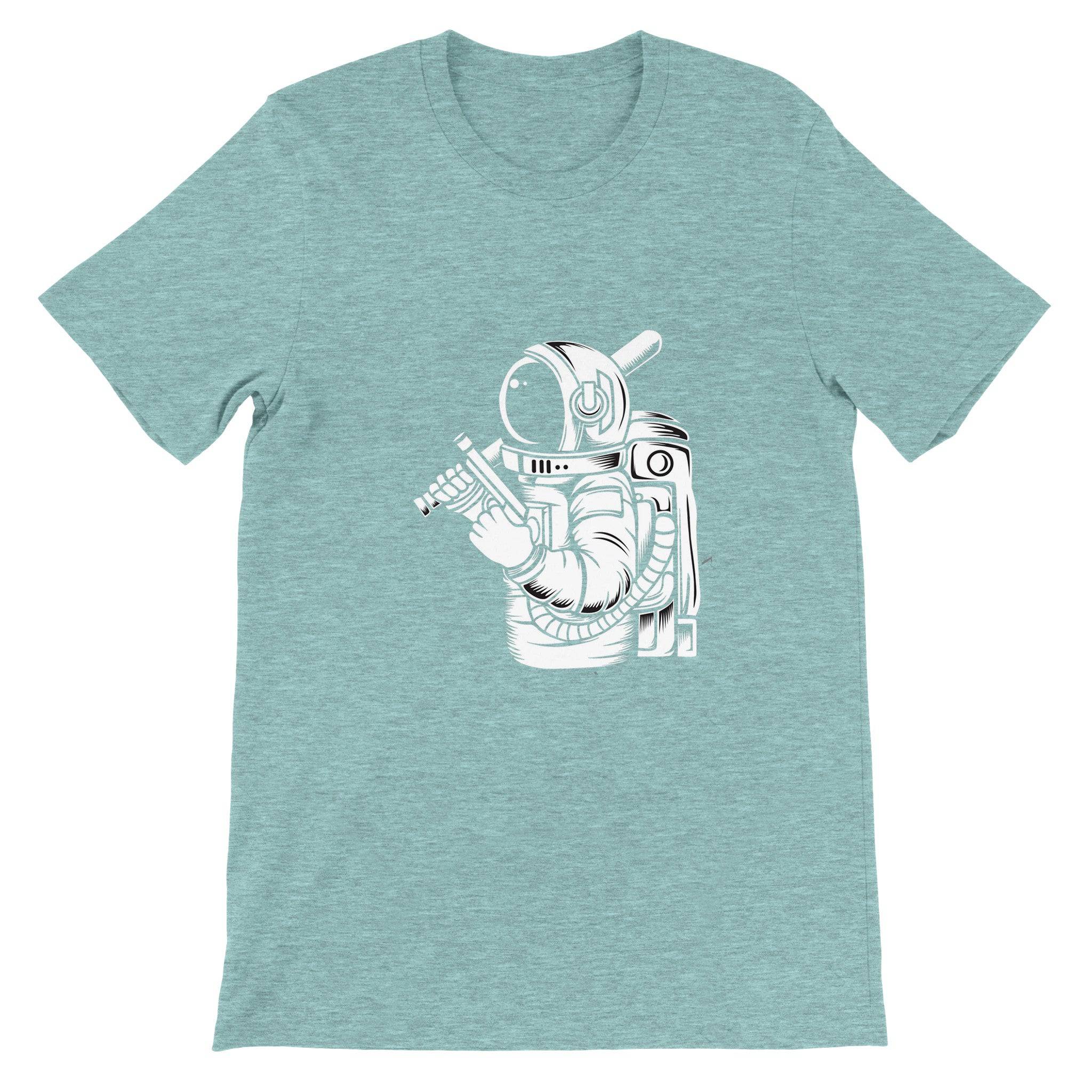 Budget Unisex Crewneck T-shirt/Astronaut-Gun - Enet Images