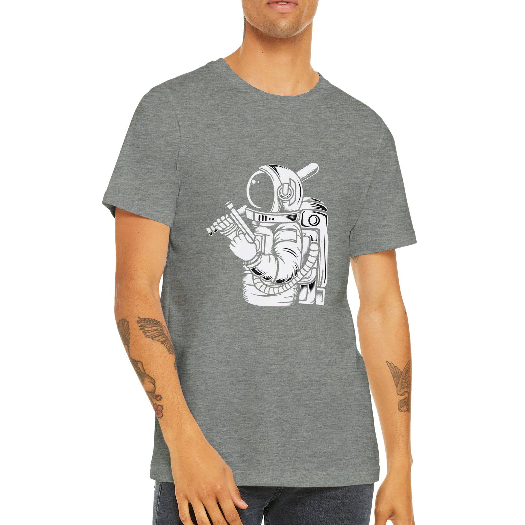 Budget Unisex Crewneck T-shirt/Astronaut-Gun - Enet Images
