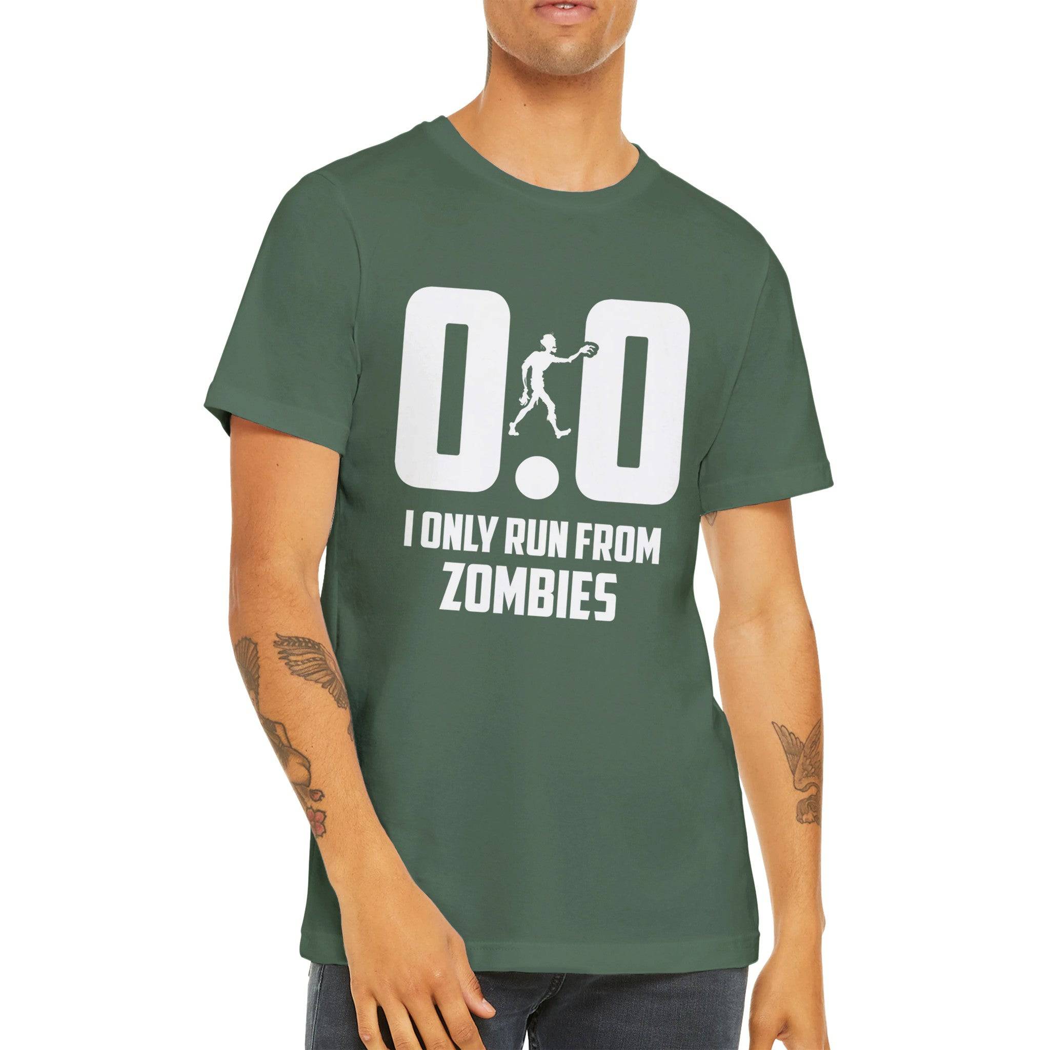 Budget Unisex Crewneck T-shirt/Only-Run-From-Zombies - Enet Images