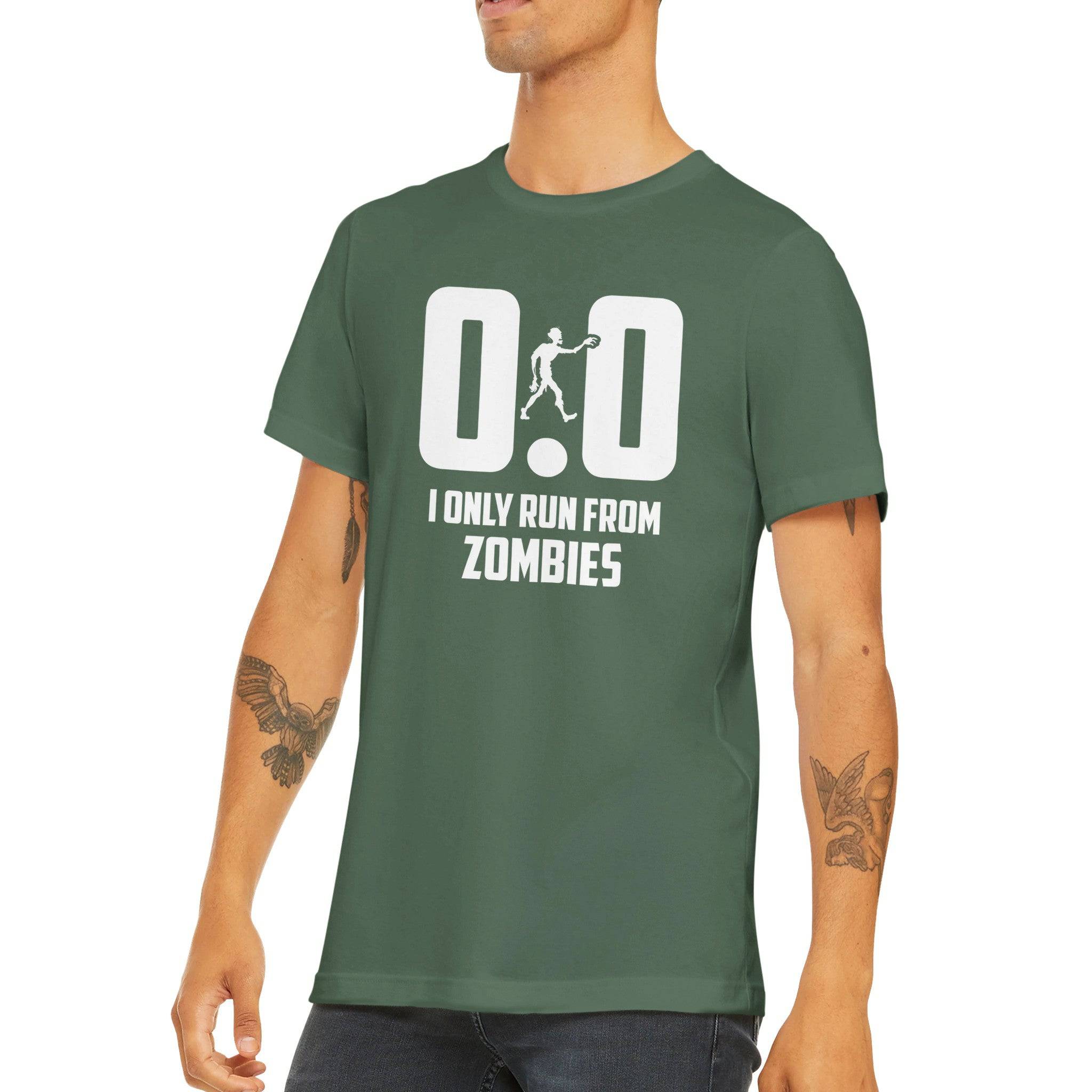 Budget Unisex Crewneck T-shirt/Only-Run-From-Zombies - Enet Images