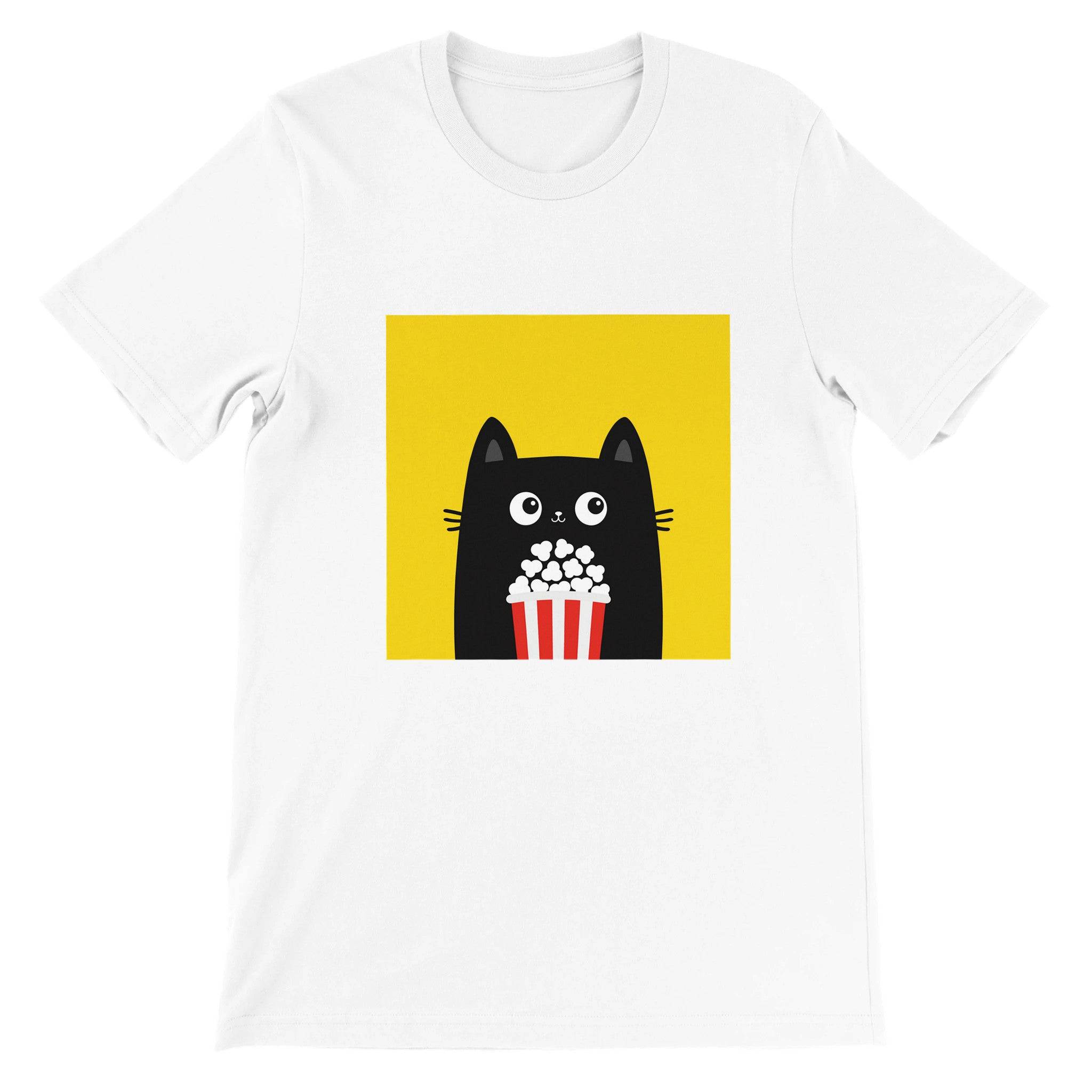 Budget Unisex Crewneck T-shirt/Cat-PopCorn - Enet Images