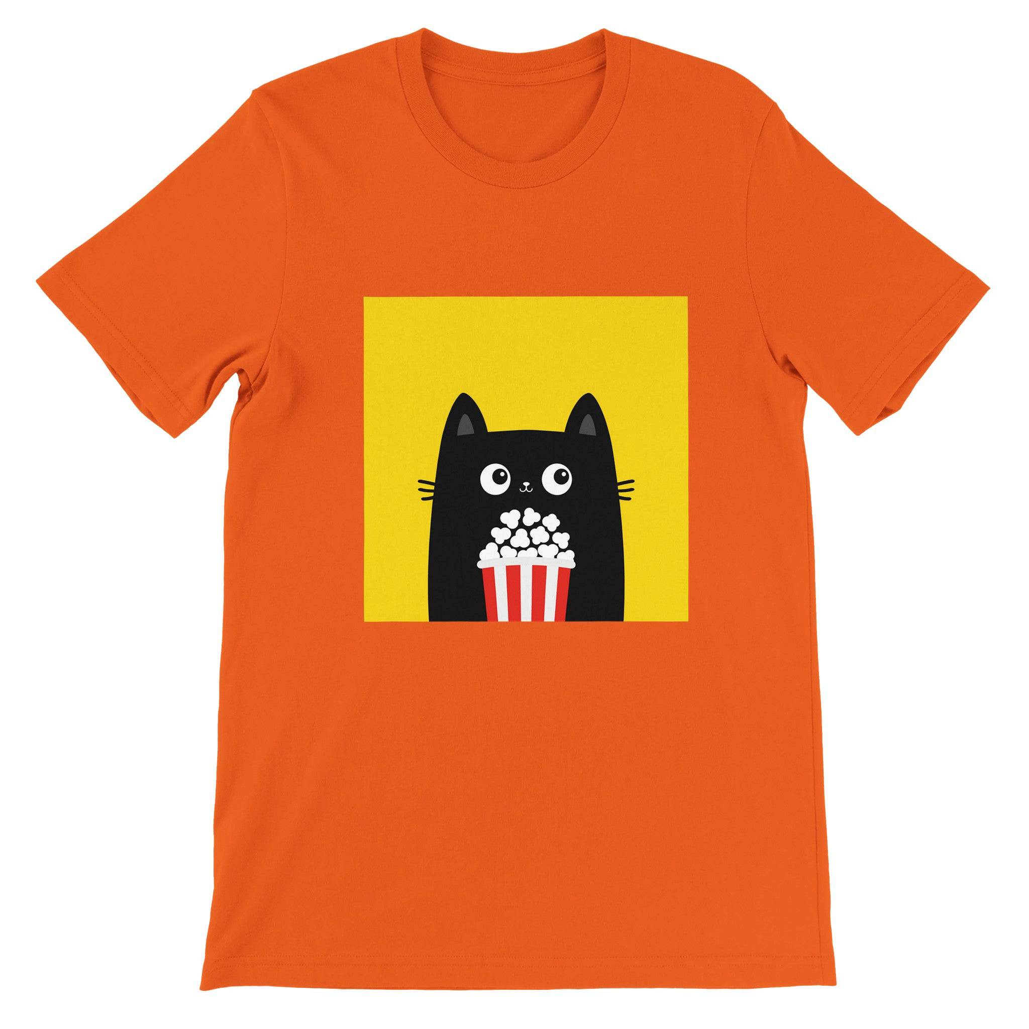 Budget Unisex Crewneck T-shirt/Cat-PopCorn - Enet Images