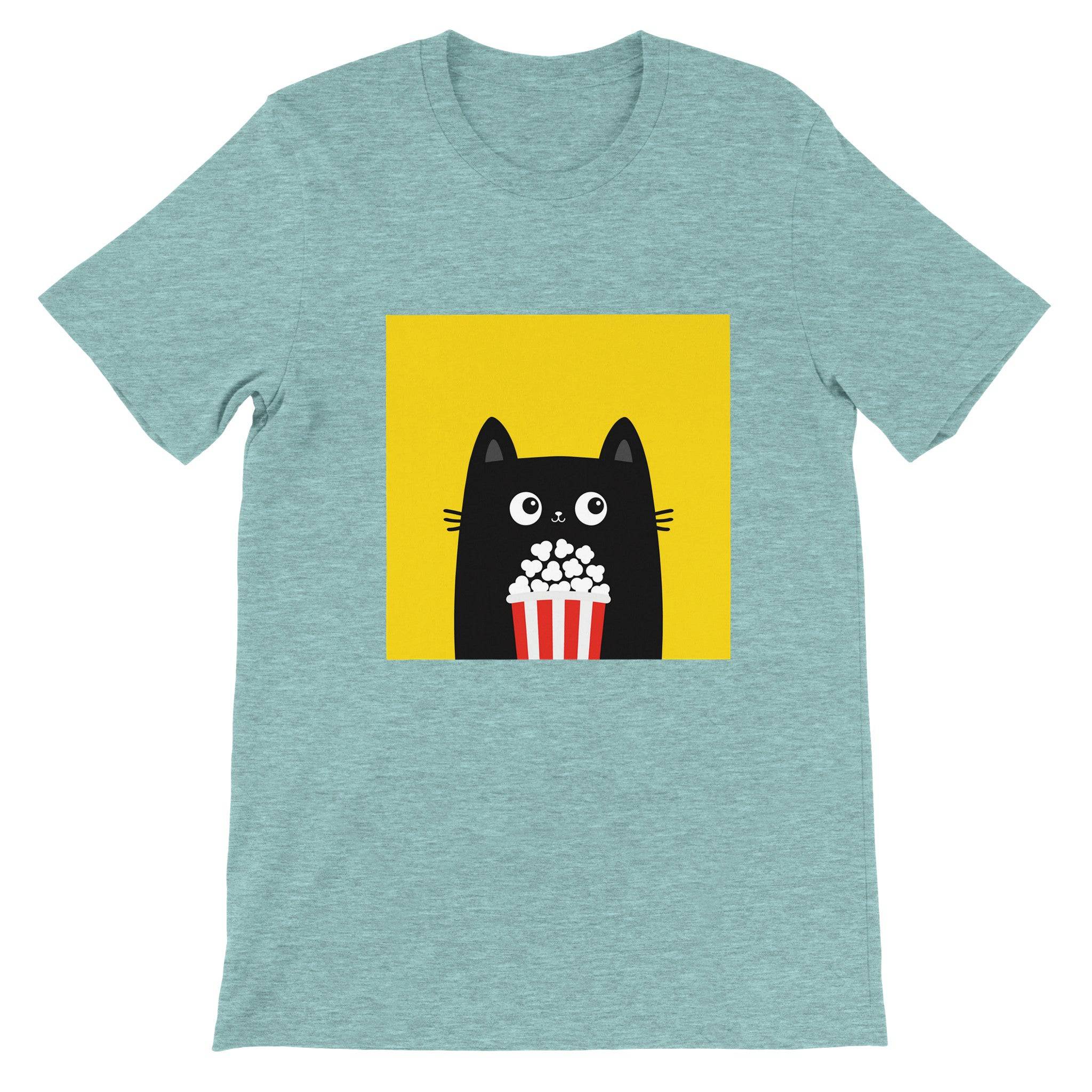 Budget Unisex Crewneck T-shirt/Cat-PopCorn - Enet Images