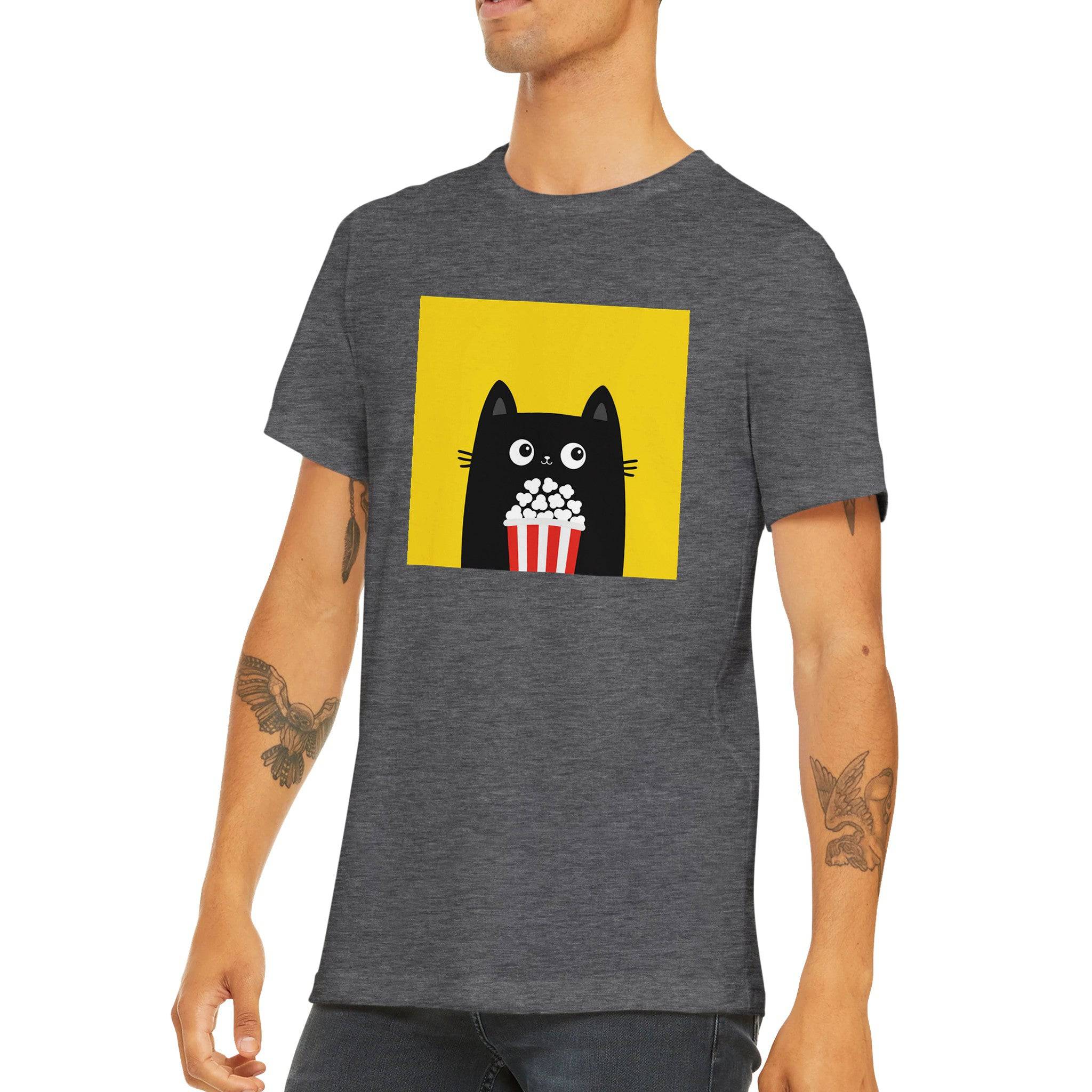 Budget Unisex Crewneck T-shirt/Cat-PopCorn - Enet Images