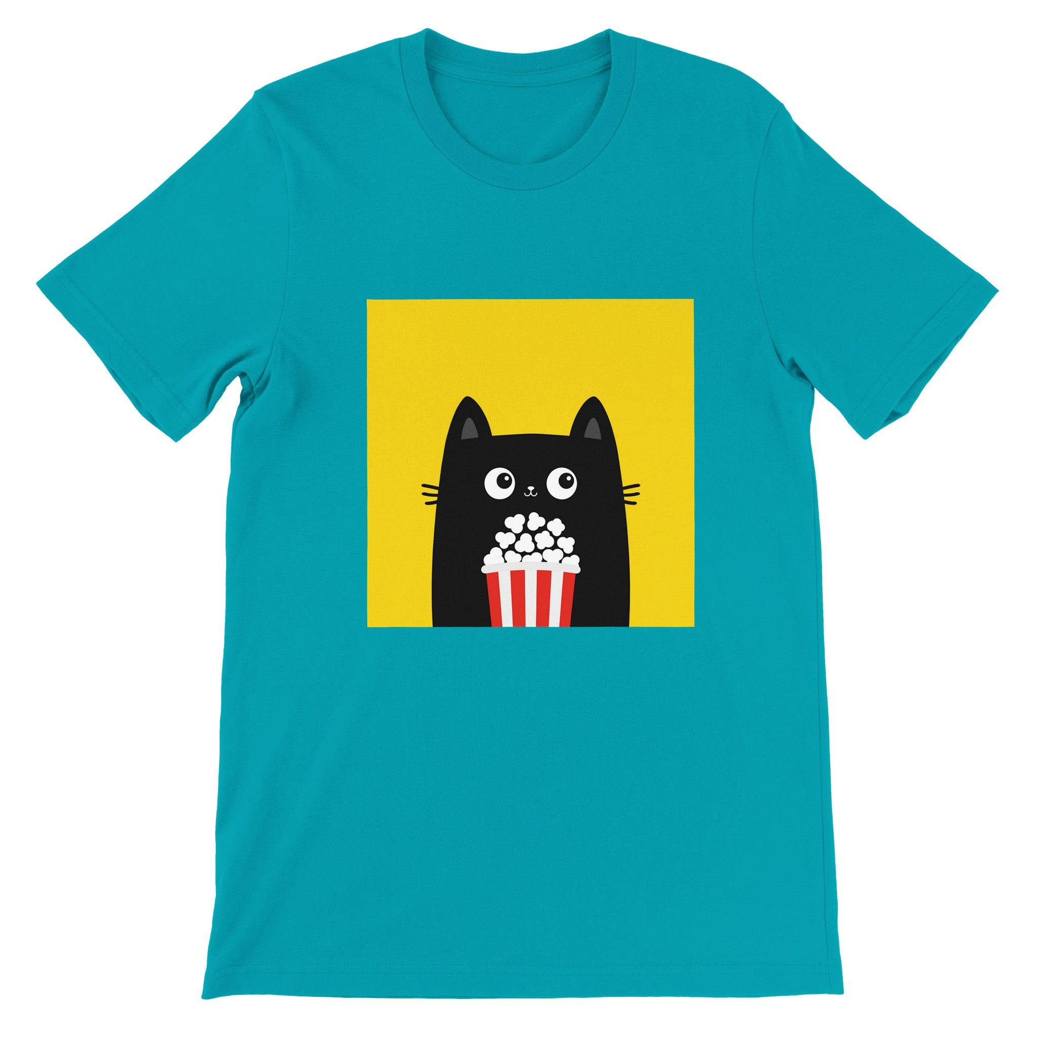 Budget Unisex Crewneck T-shirt/Cat-PopCorn - Enet Images