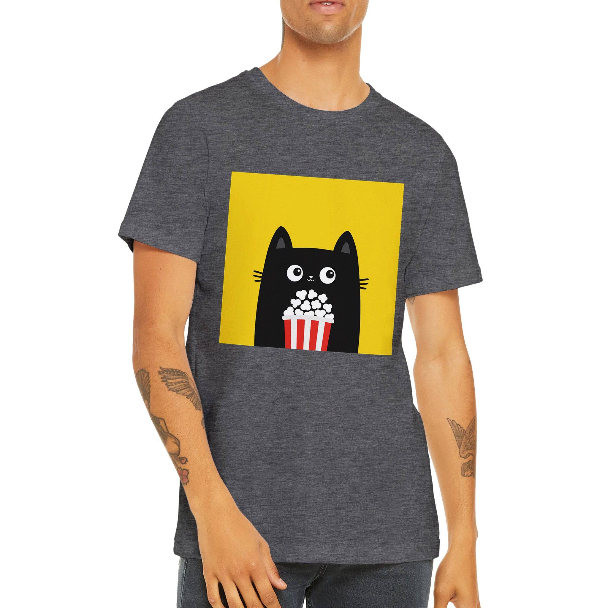 Budget Unisex Crewneck T-shirt/Cat-PopCorn - Enet Images