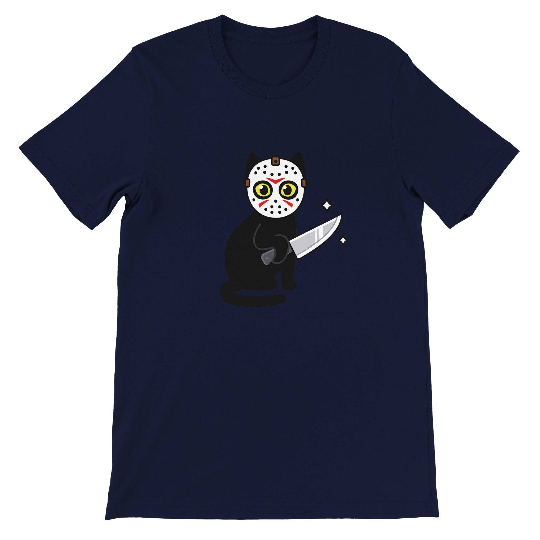 Budget Unisex Crewneck T-shirt/Cat-Killer-Halloween - Enet Images