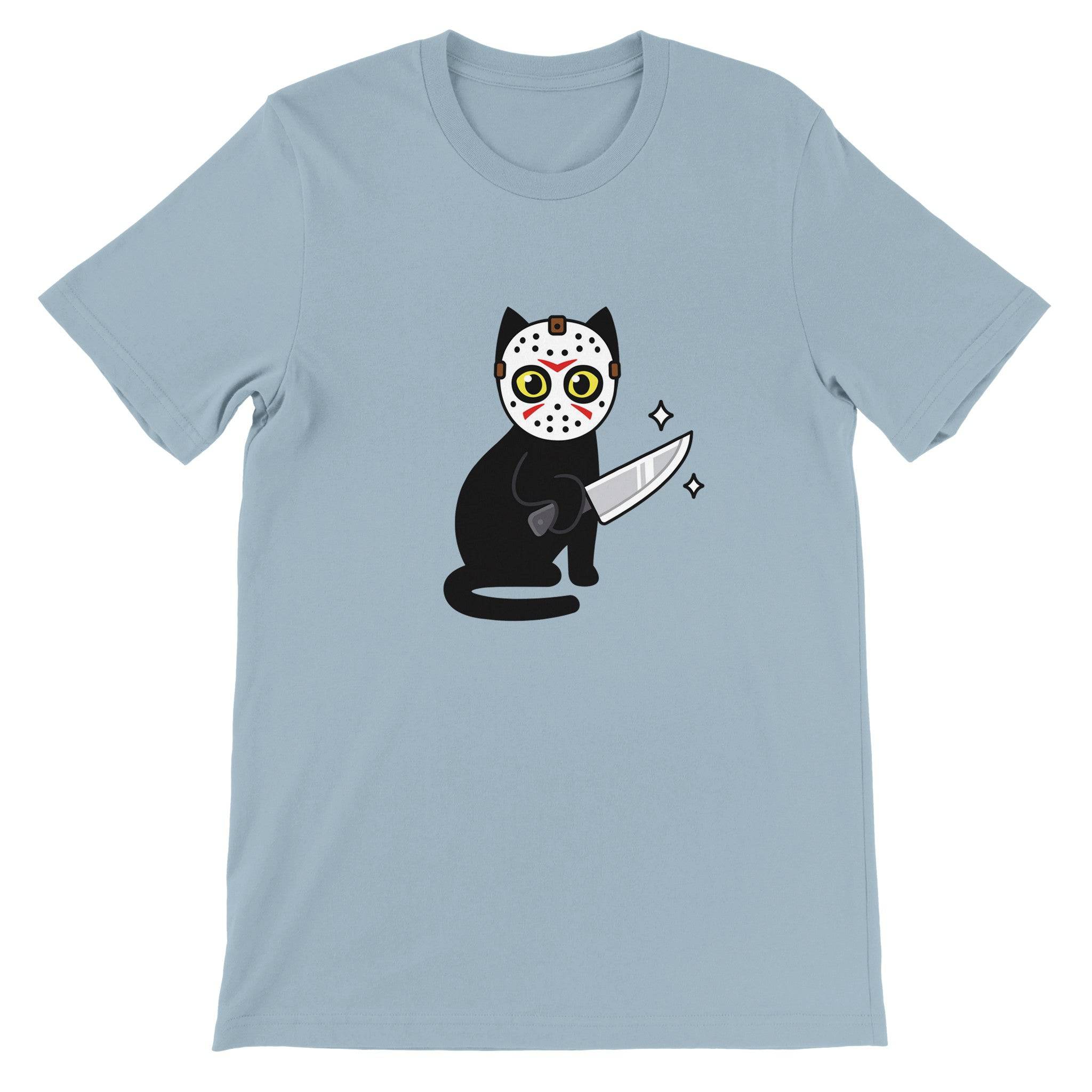 Budget Unisex Crewneck T-shirt/Cat-Killer-Halloween - Enet Images