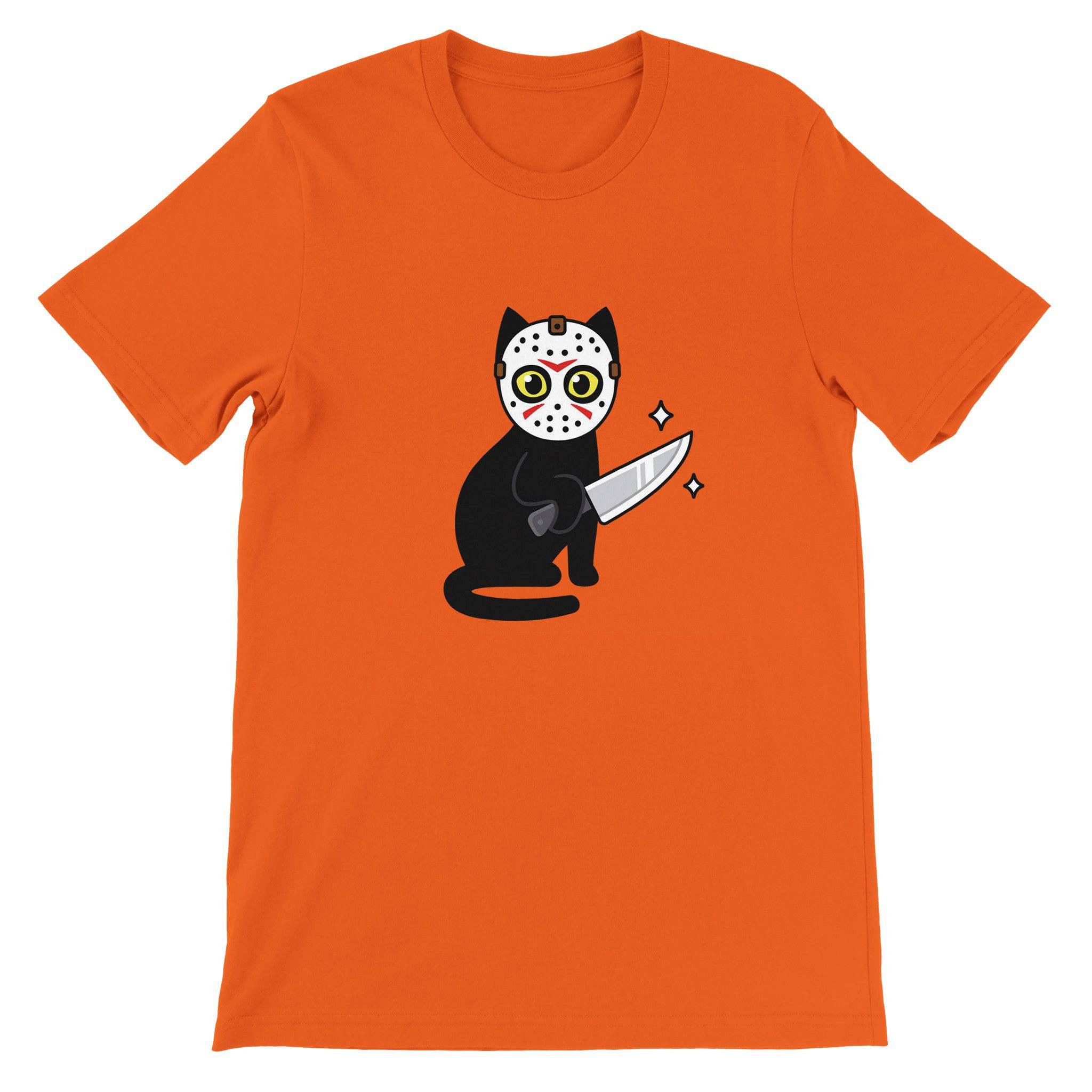 Budget Unisex Crewneck T-shirt/Cat-Killer-Halloween - Enet Images