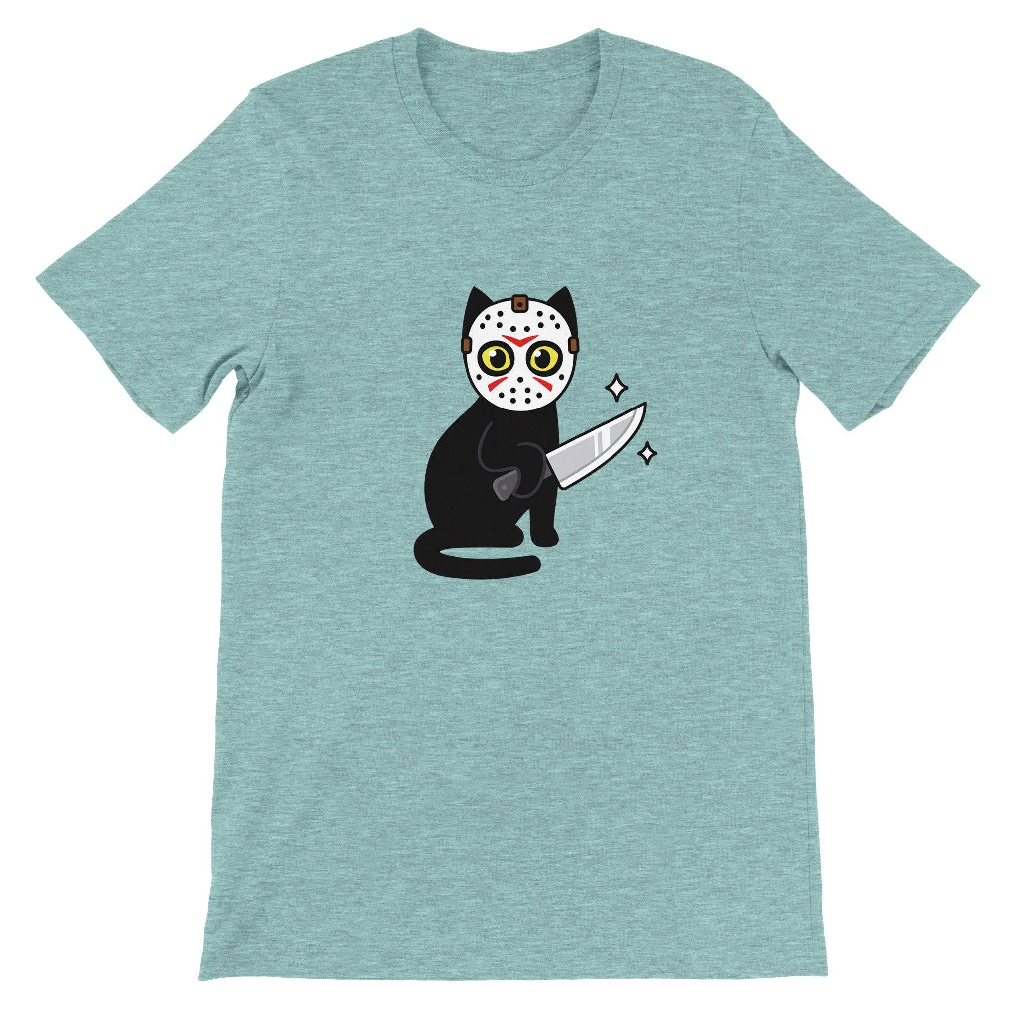 Budget Unisex Crewneck T-shirt/Cat-Killer-Halloween - Enet Images