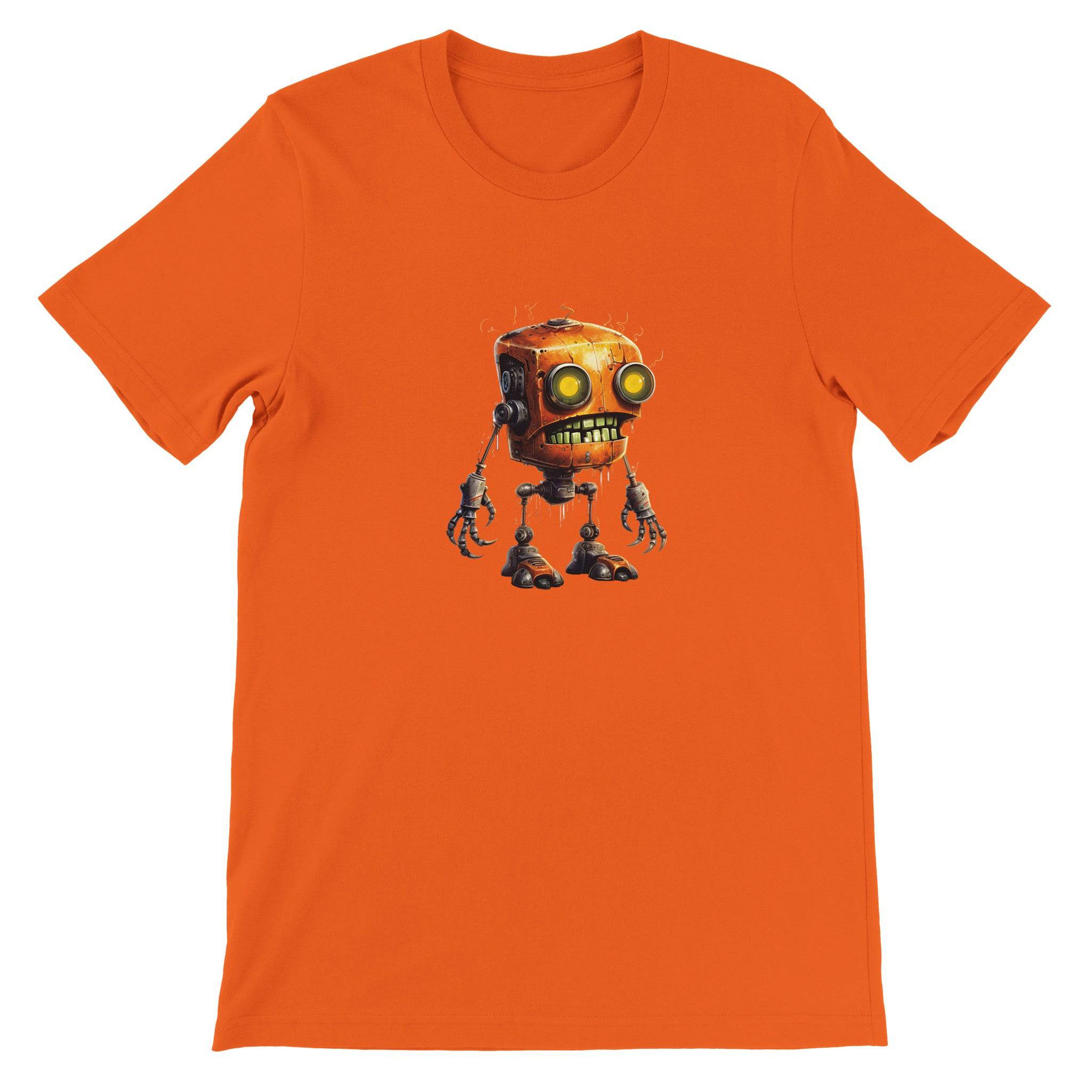 Budget Unisex Crewneck T-shirt/Creepy-Robot-Halloween - Enet Images