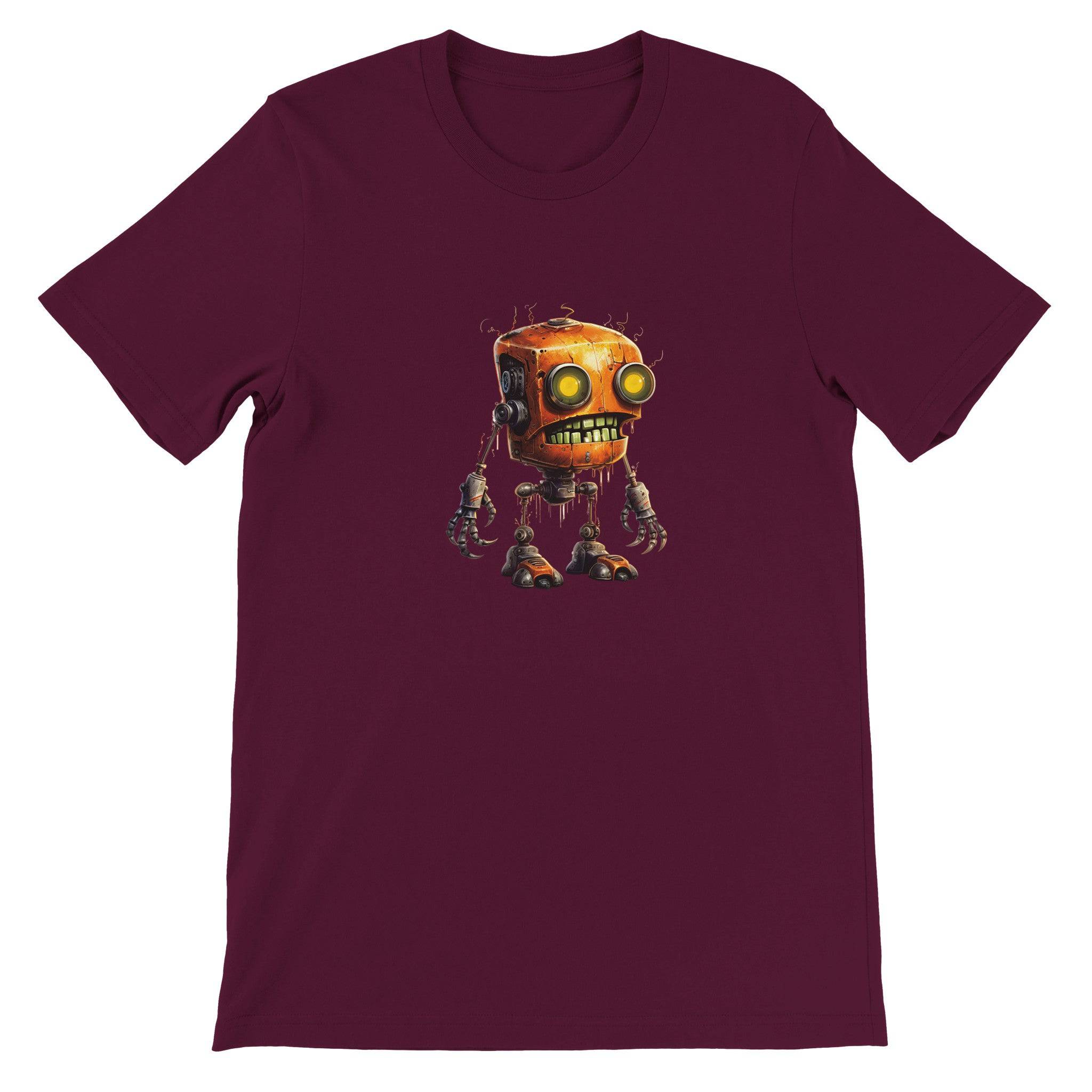 Budget Unisex Crewneck T-shirt/Creepy-Robot-Halloween - Enet Images