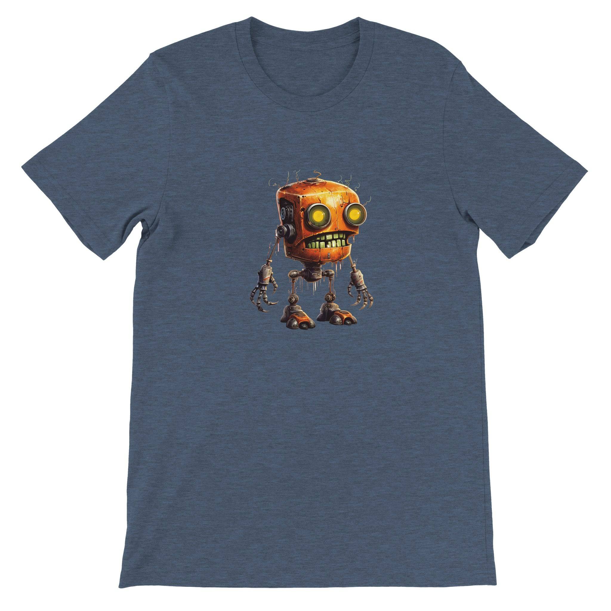 Budget Unisex Crewneck T-shirt/Creepy-Robot-Halloween - Enet Images