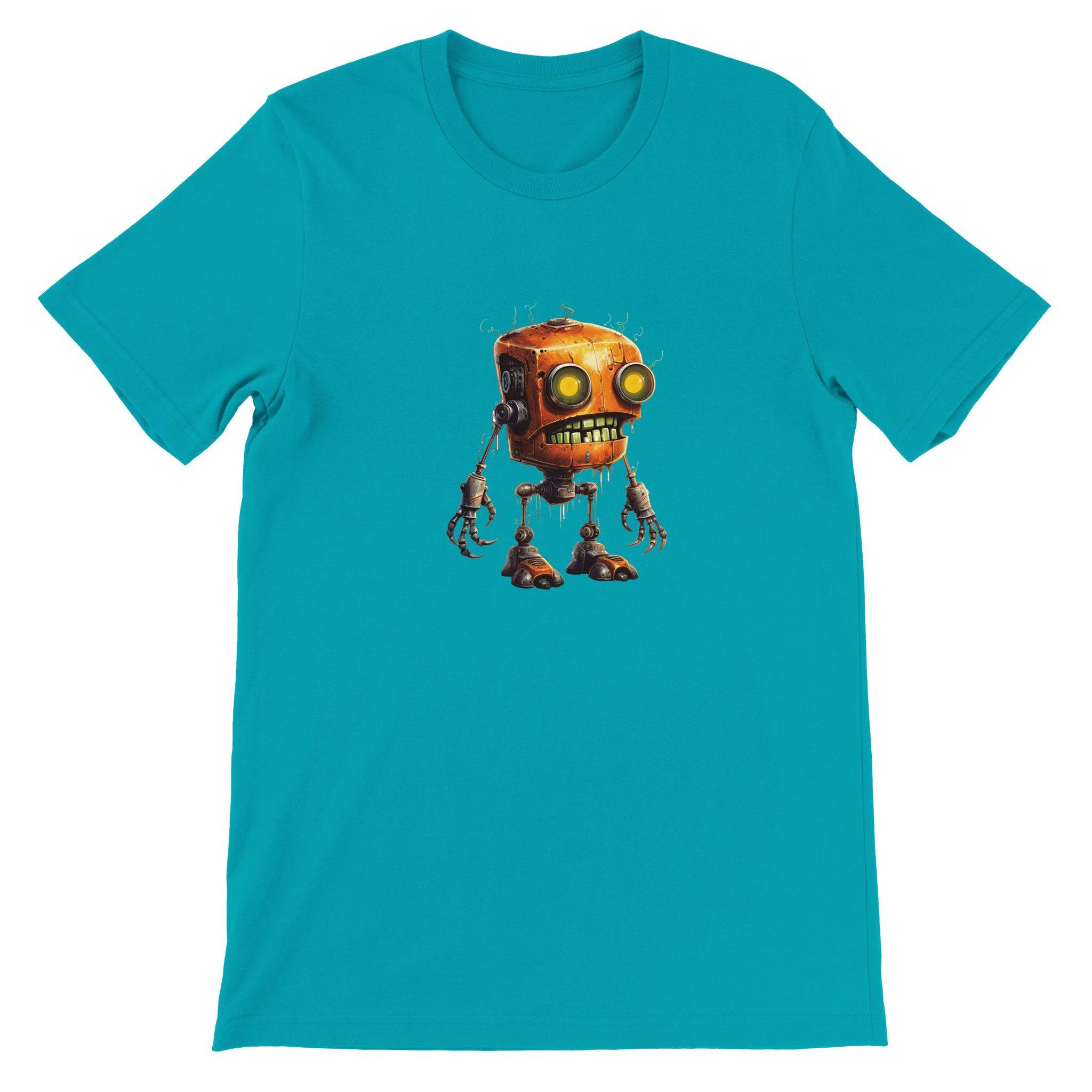 Budget Unisex Crewneck T-shirt/Creepy-Robot-Halloween - Enet Images