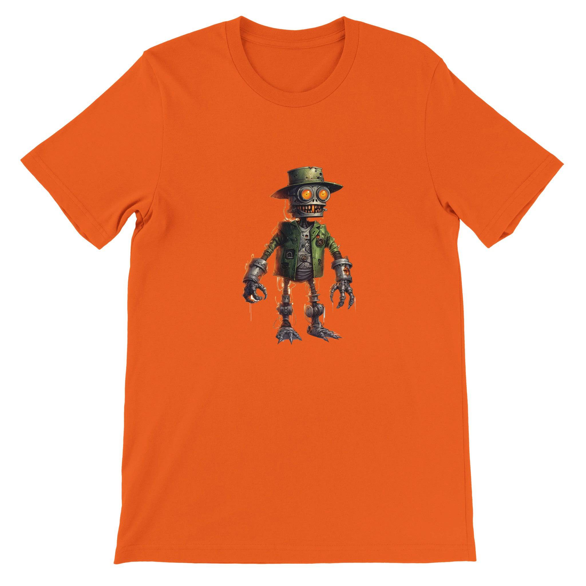 Budget Unisex Crewneck T-shirt/Creepy-Robot2-Halloween - Enet Images
