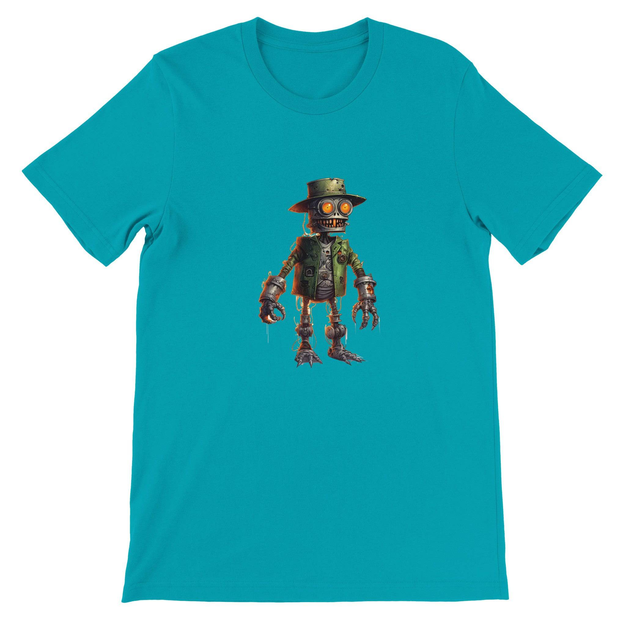 Budget Unisex Crewneck T-shirt/Creepy-Robot2-Halloween - Enet Images
