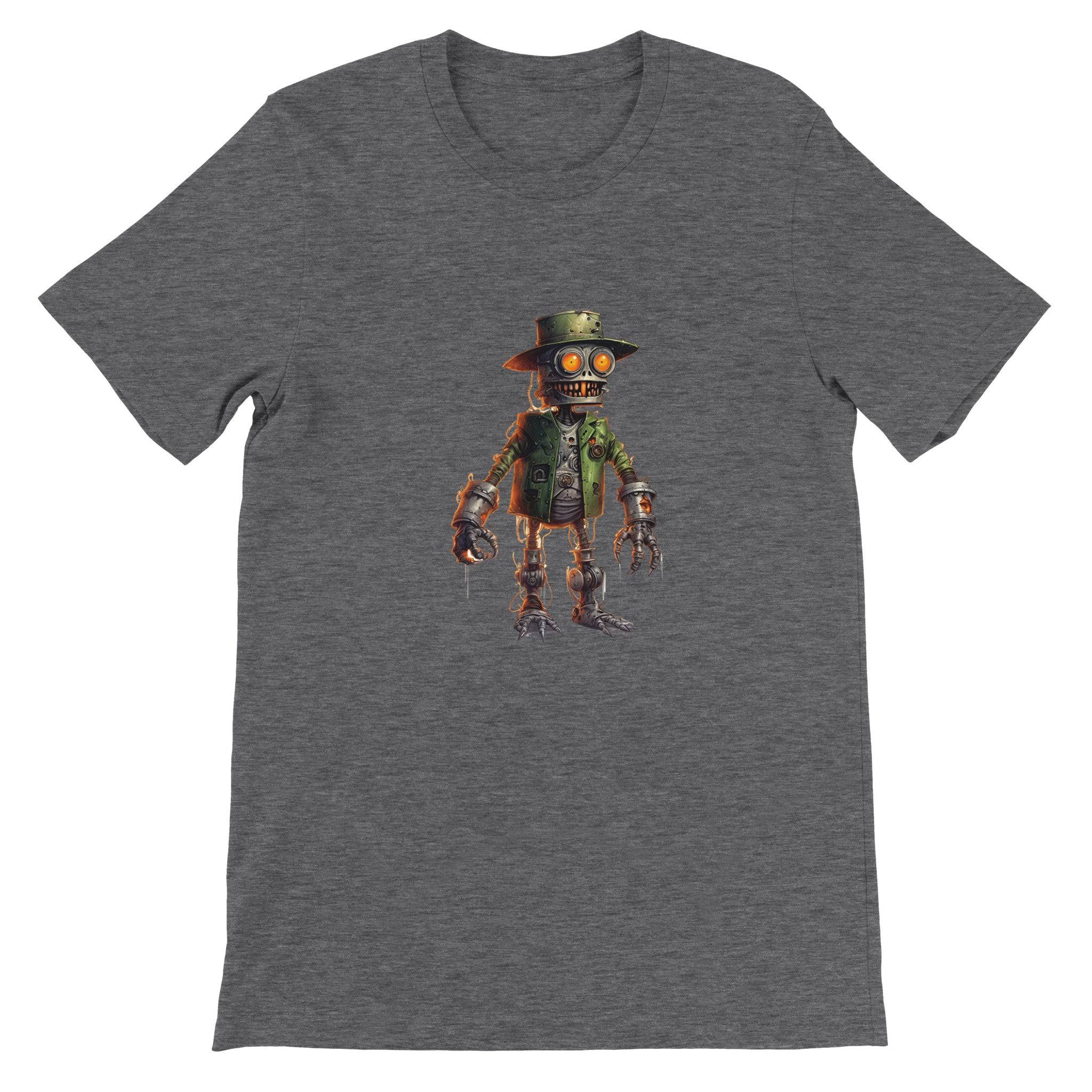 Budget Unisex Crewneck T-shirt/Creepy-Robot2-Halloween - Enet Images