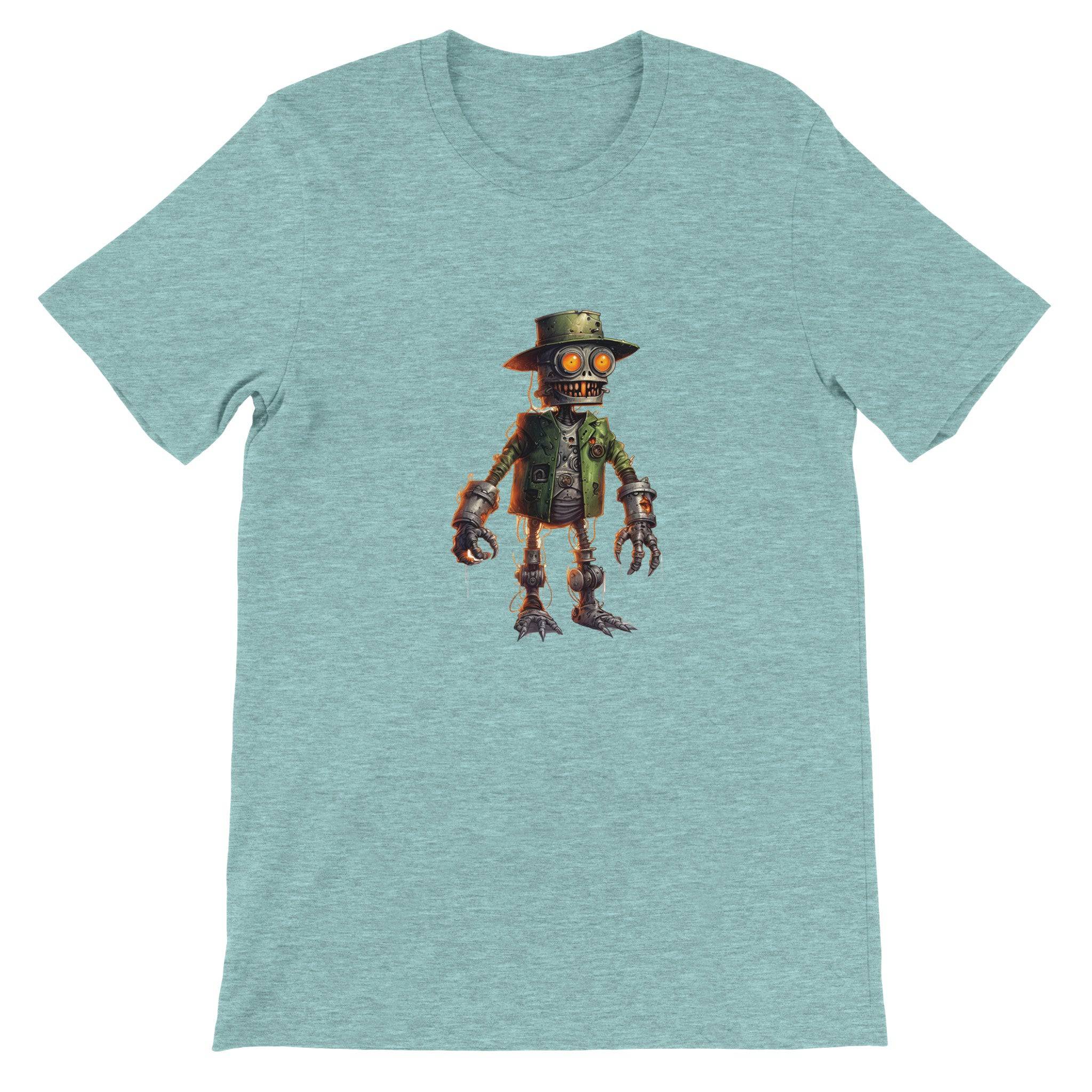 Budget Unisex Crewneck T-shirt/Creepy-Robot2-Halloween - Enet Images