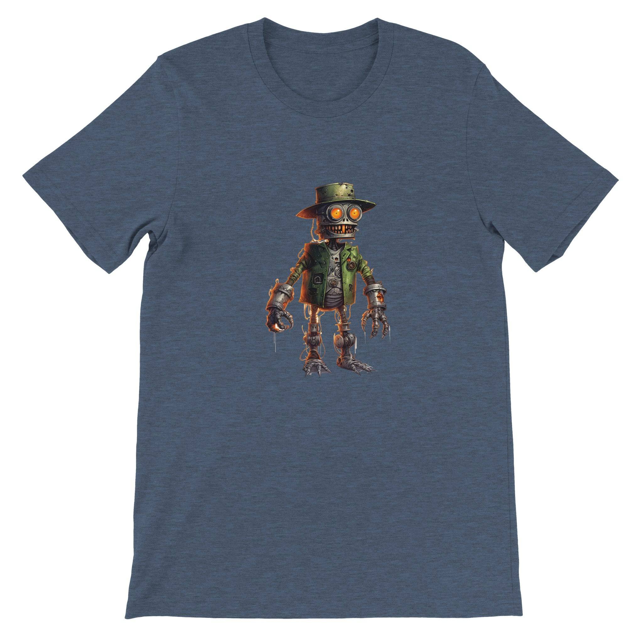 Budget Unisex Crewneck T-shirt/Creepy-Robot2-Halloween - Enet Images