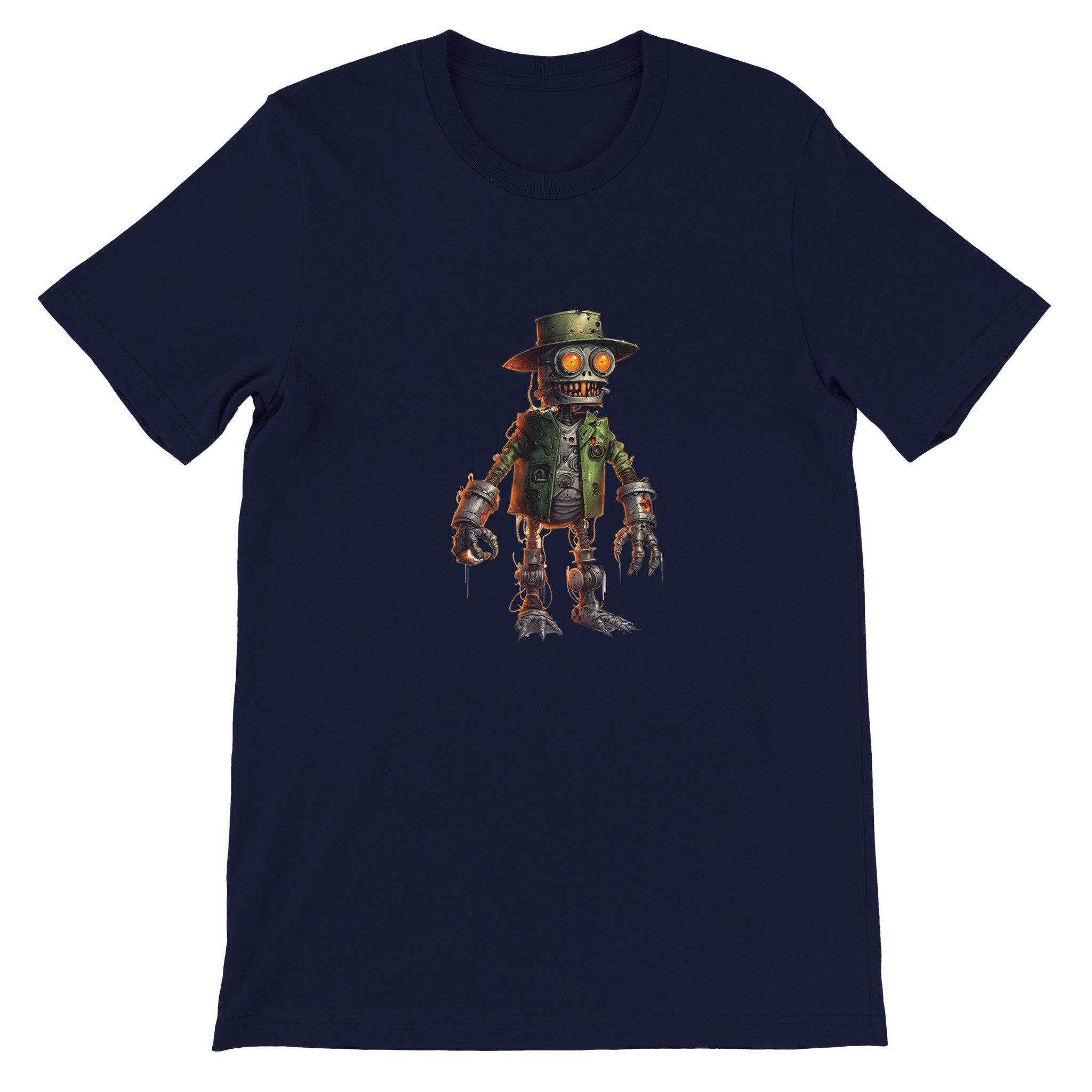 Budget Unisex Crewneck T-shirt/Creepy-Robot2-Halloween - Enet Images