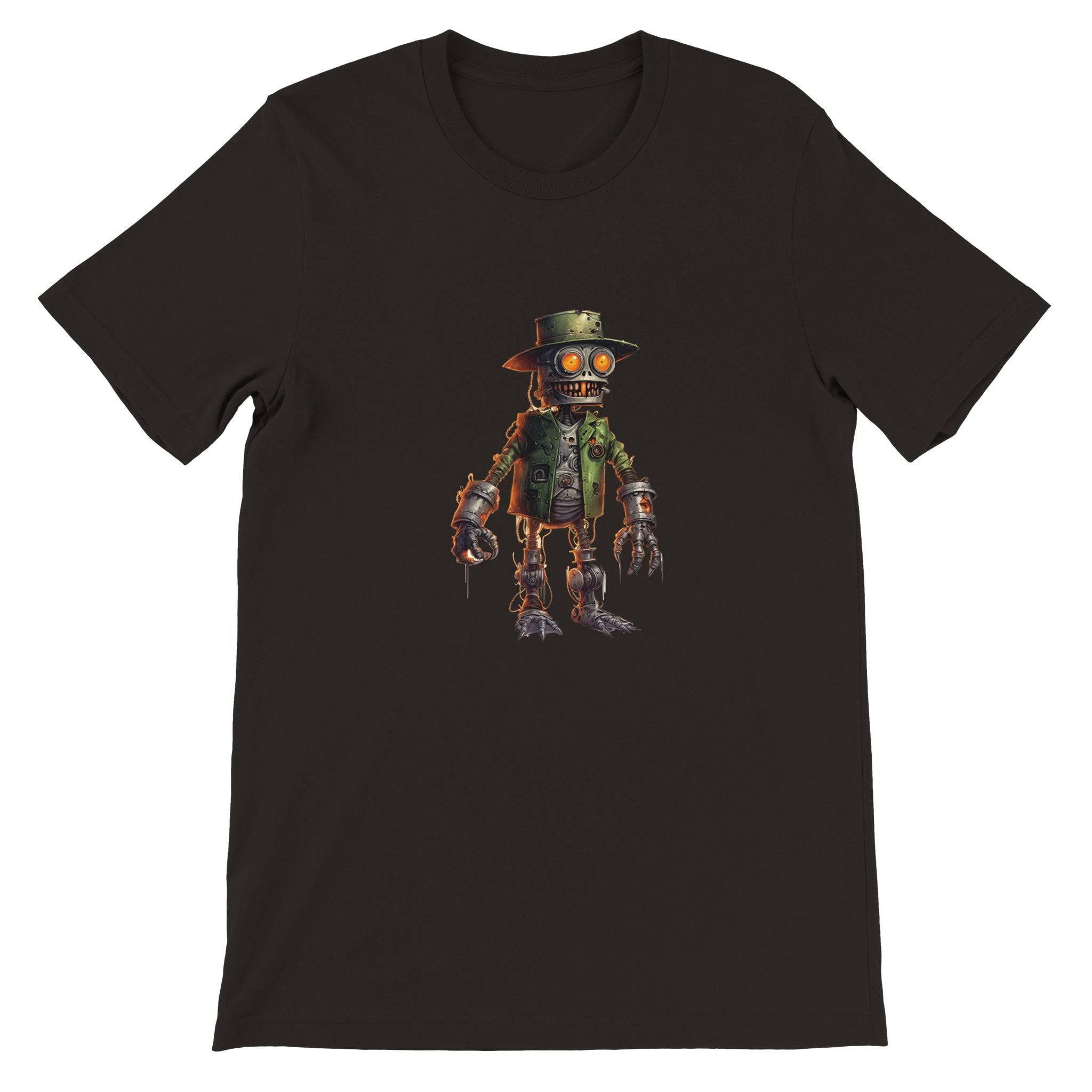 Budget Unisex Crewneck T-shirt/Creepy-Robot2-Halloween - Enet Images