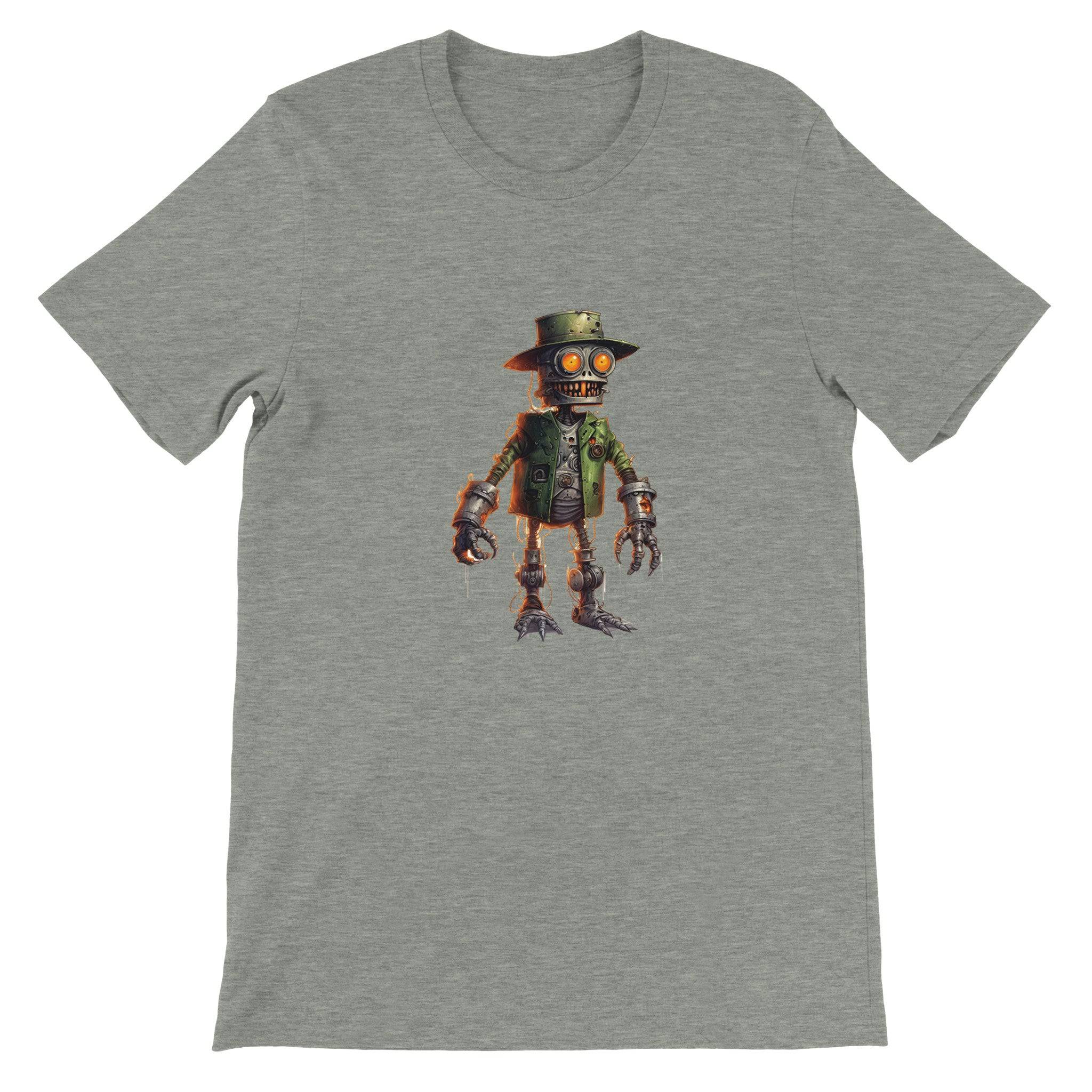 Budget Unisex Crewneck T-shirt/Creepy-Robot2-Halloween - Enet Images