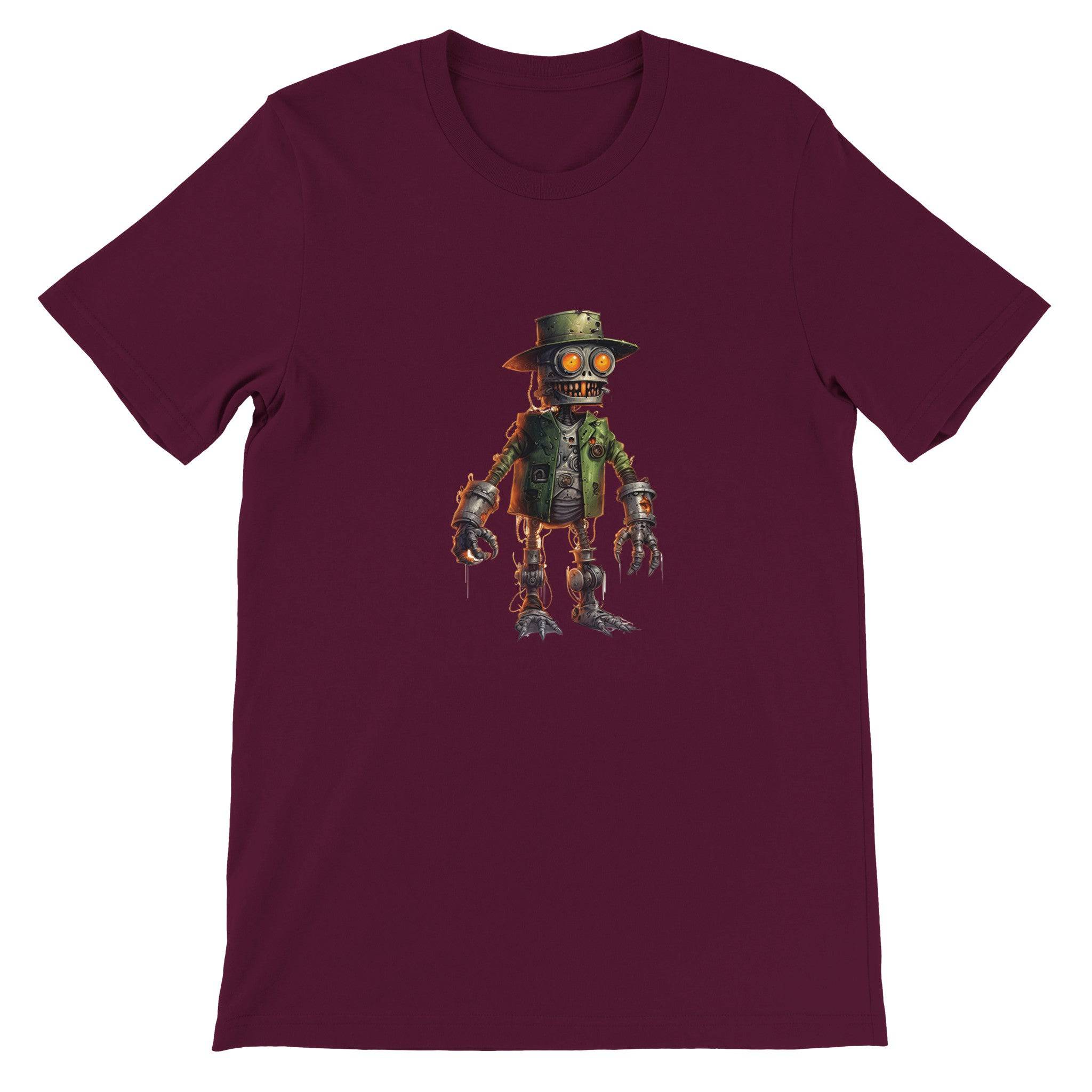 Budget Unisex Crewneck T-shirt/Creepy-Robot2-Halloween - Enet Images