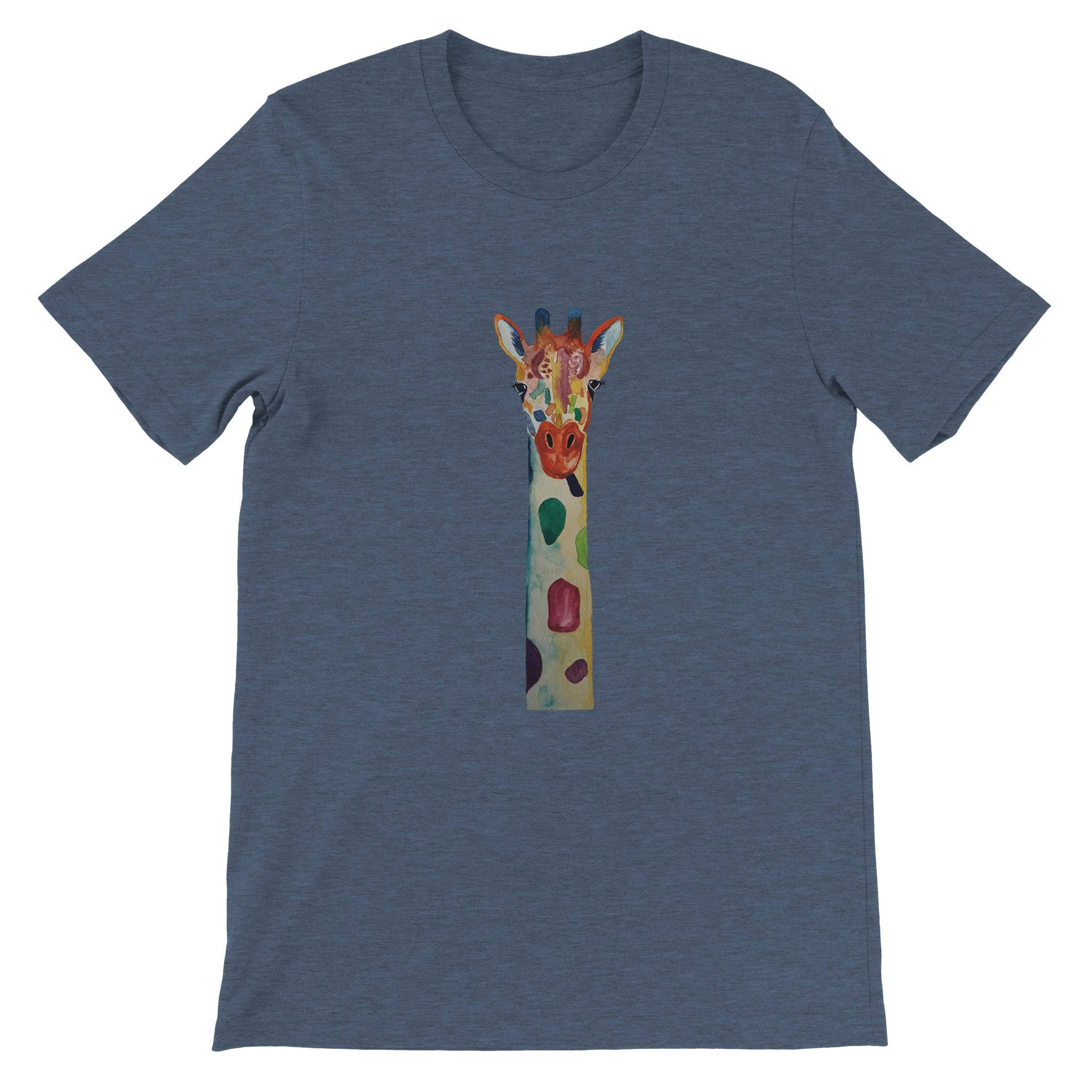 Budget Unisex Crewneck T-shirt/Giraffe-Watercolor - Enet Images