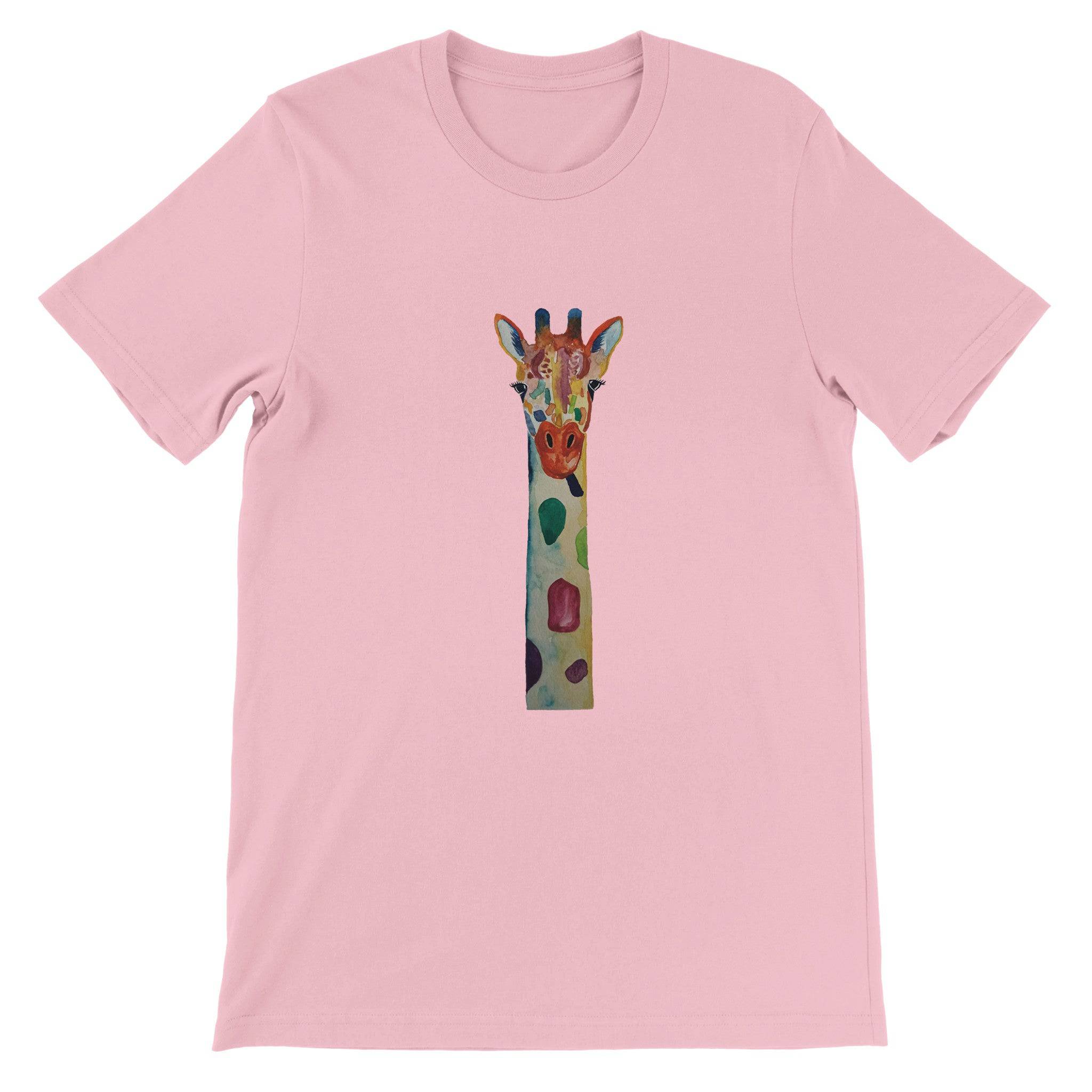 Budget Unisex Crewneck T-shirt/Giraffe-Watercolor - Enet Images