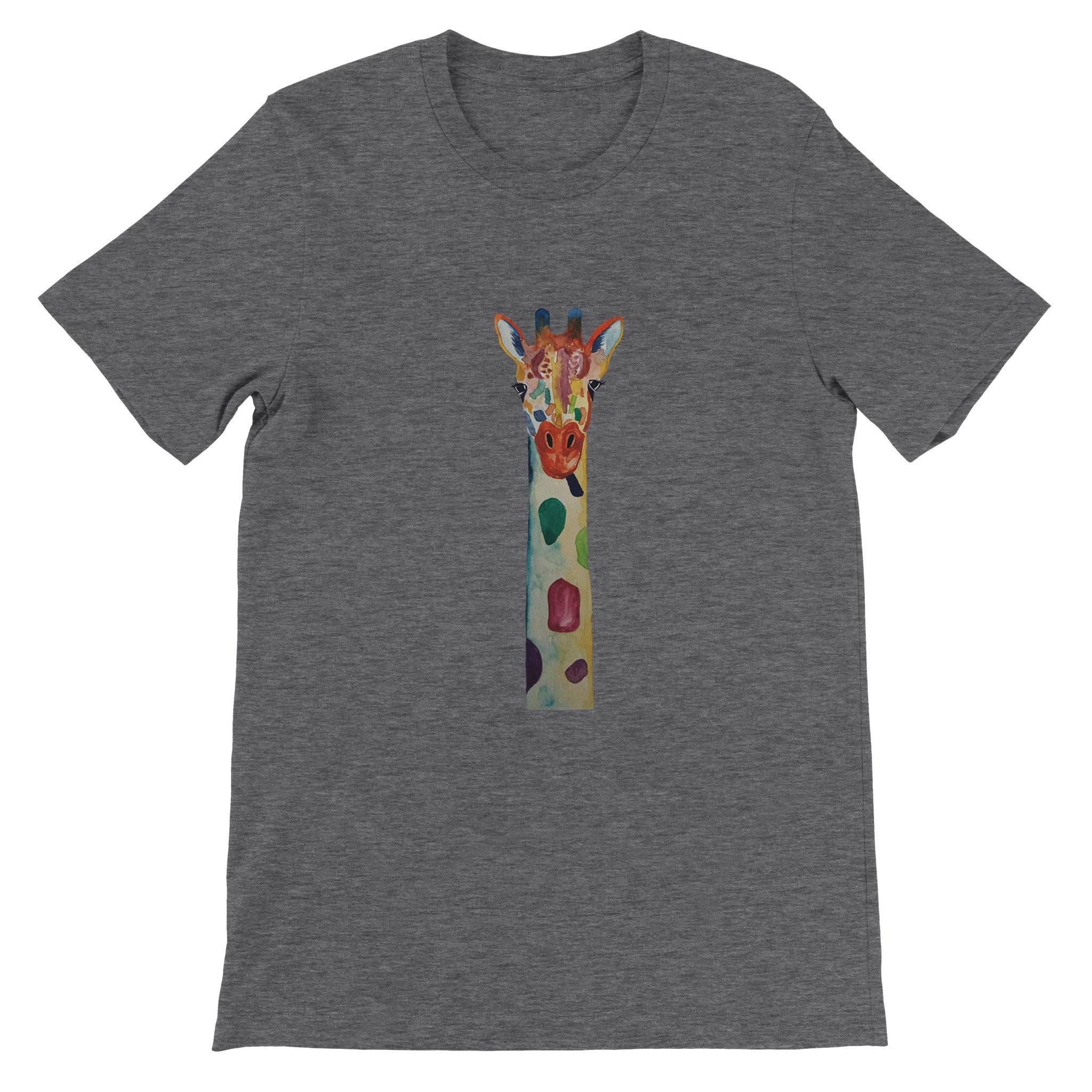Budget Unisex Crewneck T-shirt/Giraffe-Watercolor - Enet Images
