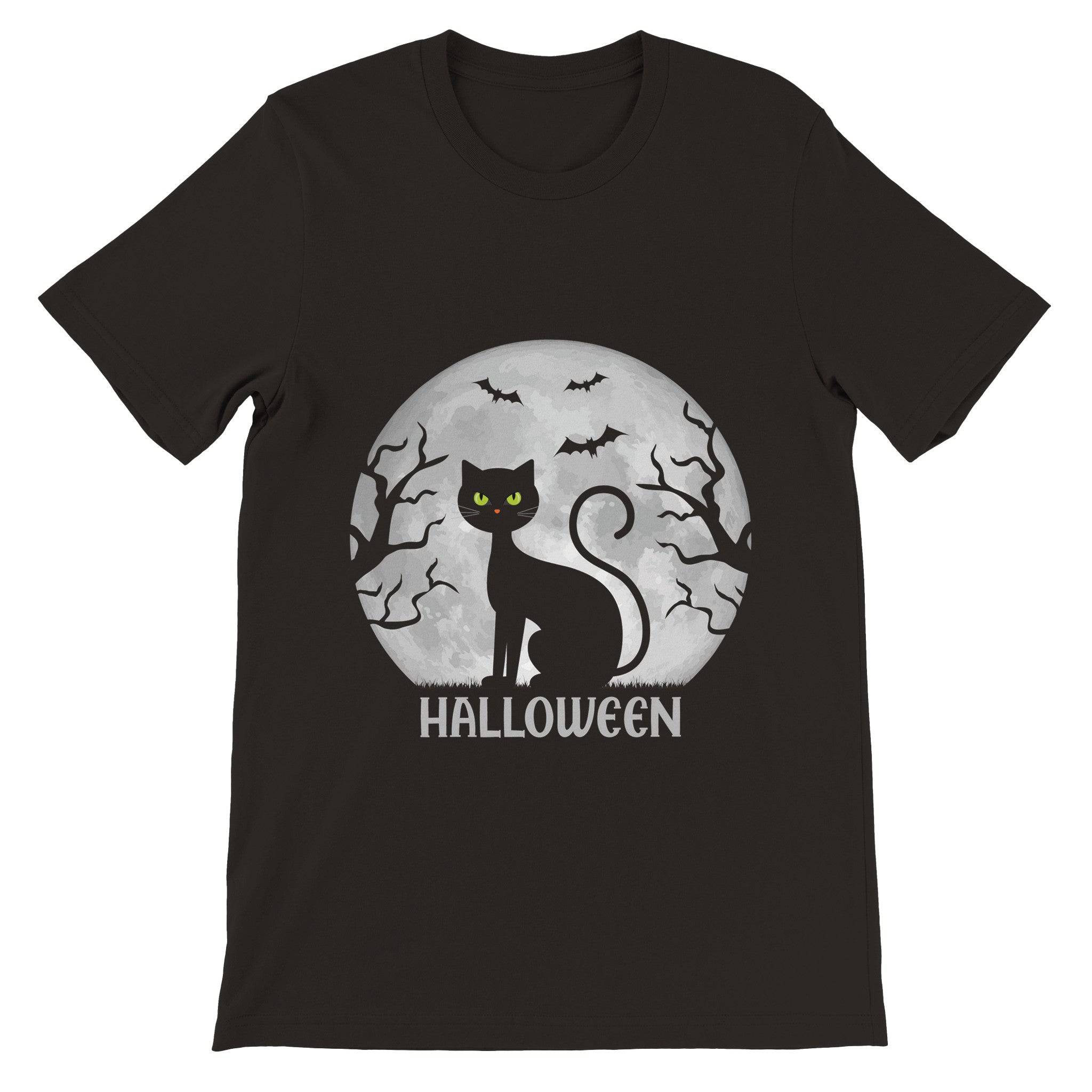 Budget Unisex Crewneck T-shirt/Halloween-Spooky-Cat - Enet Images