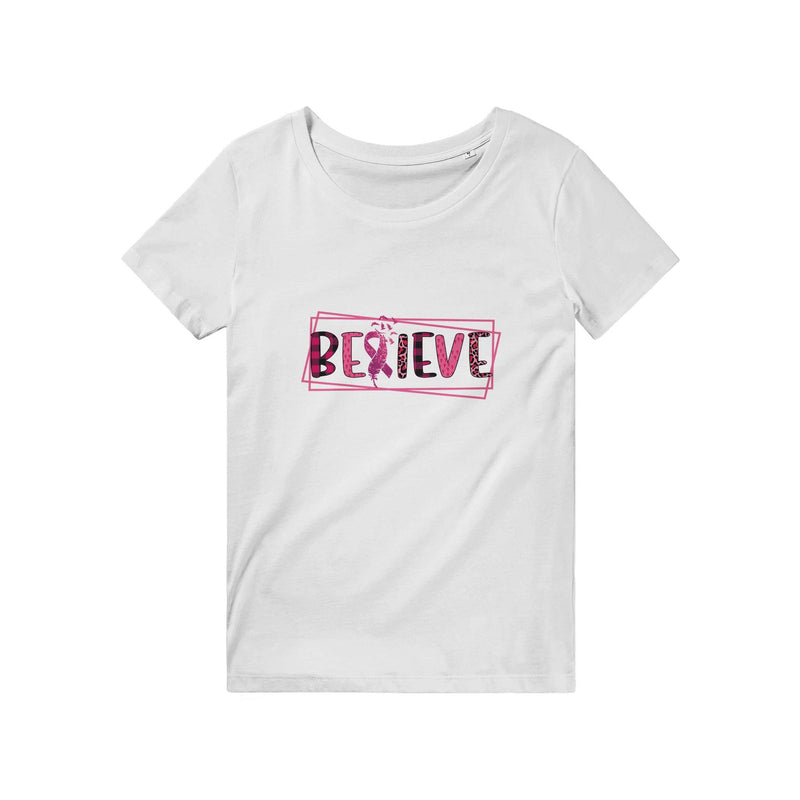 100% Organic Unisex T-shirt/Believe-Cancer-Motivation - Enet Images