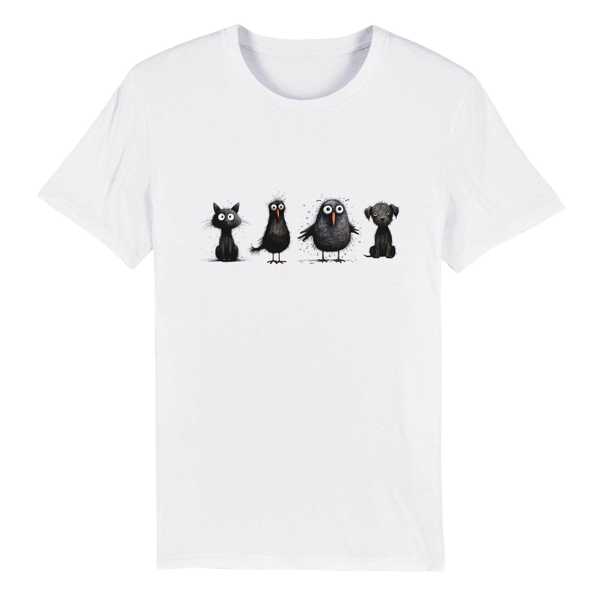 100% Organic Unisex T-shirt/Black-Funny-Animals - Enet Images